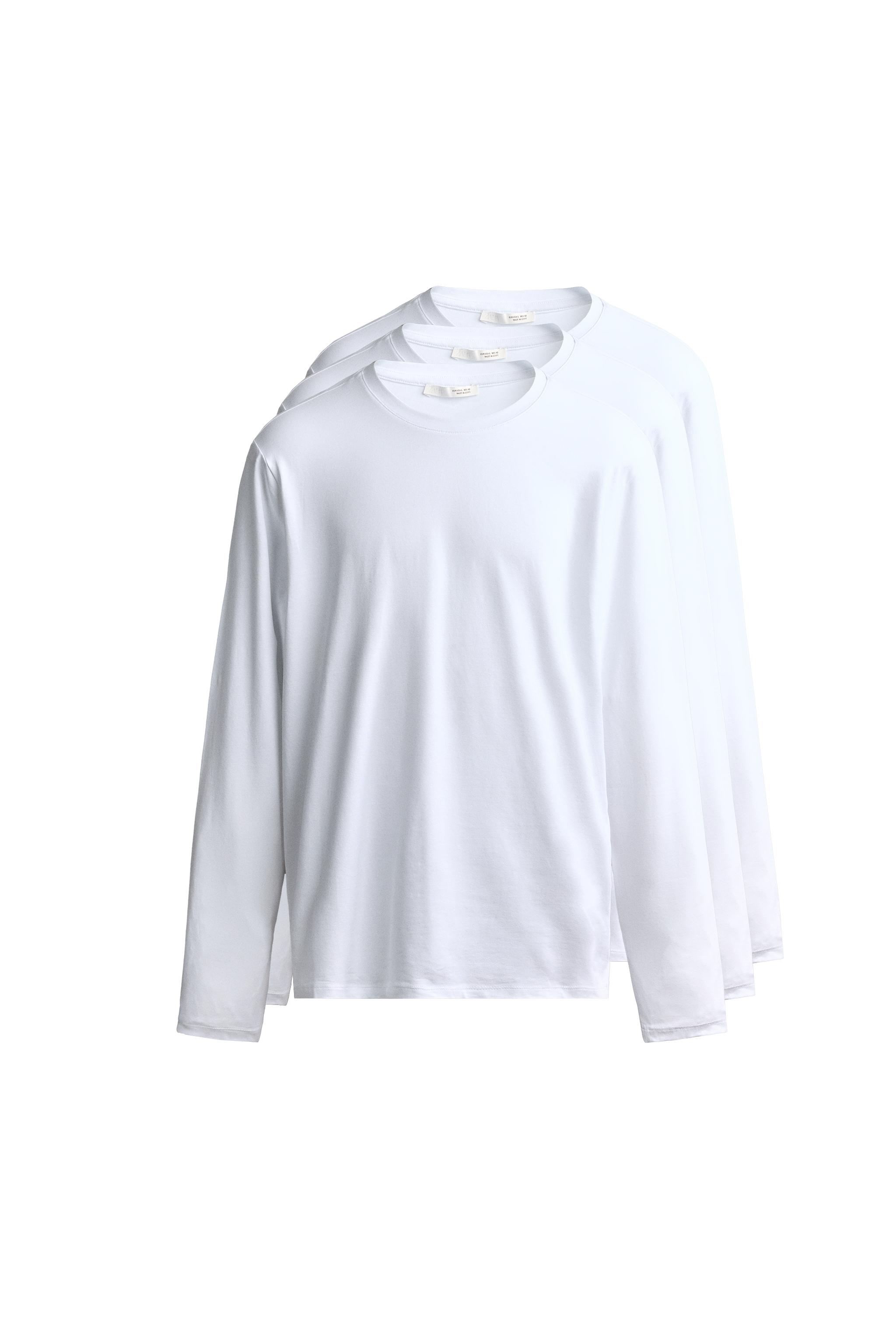 3-PACK OF BASIC SLIM FIT LONG SLEEVE T-SHIRTS — ZARA