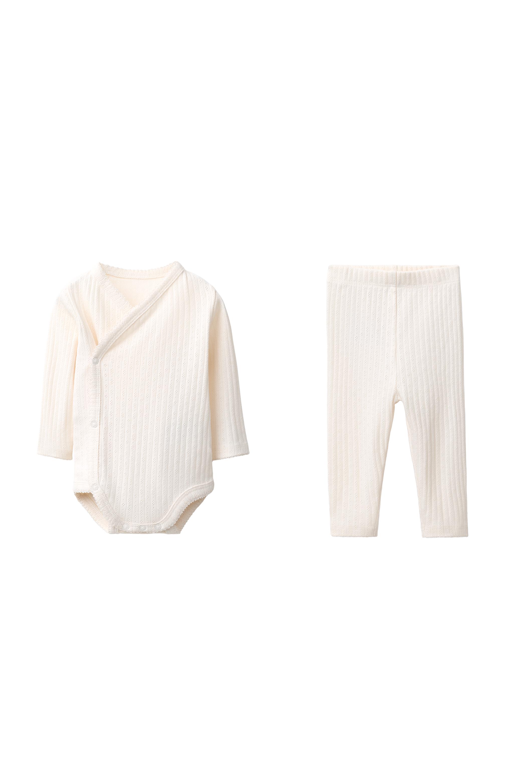 КОМПЛЕКТ ИЗ БОДИ С ЗАПАХОМ И ЛЕГИНСОВ ИЗ ТКАНИ ПУНТО — ZARA