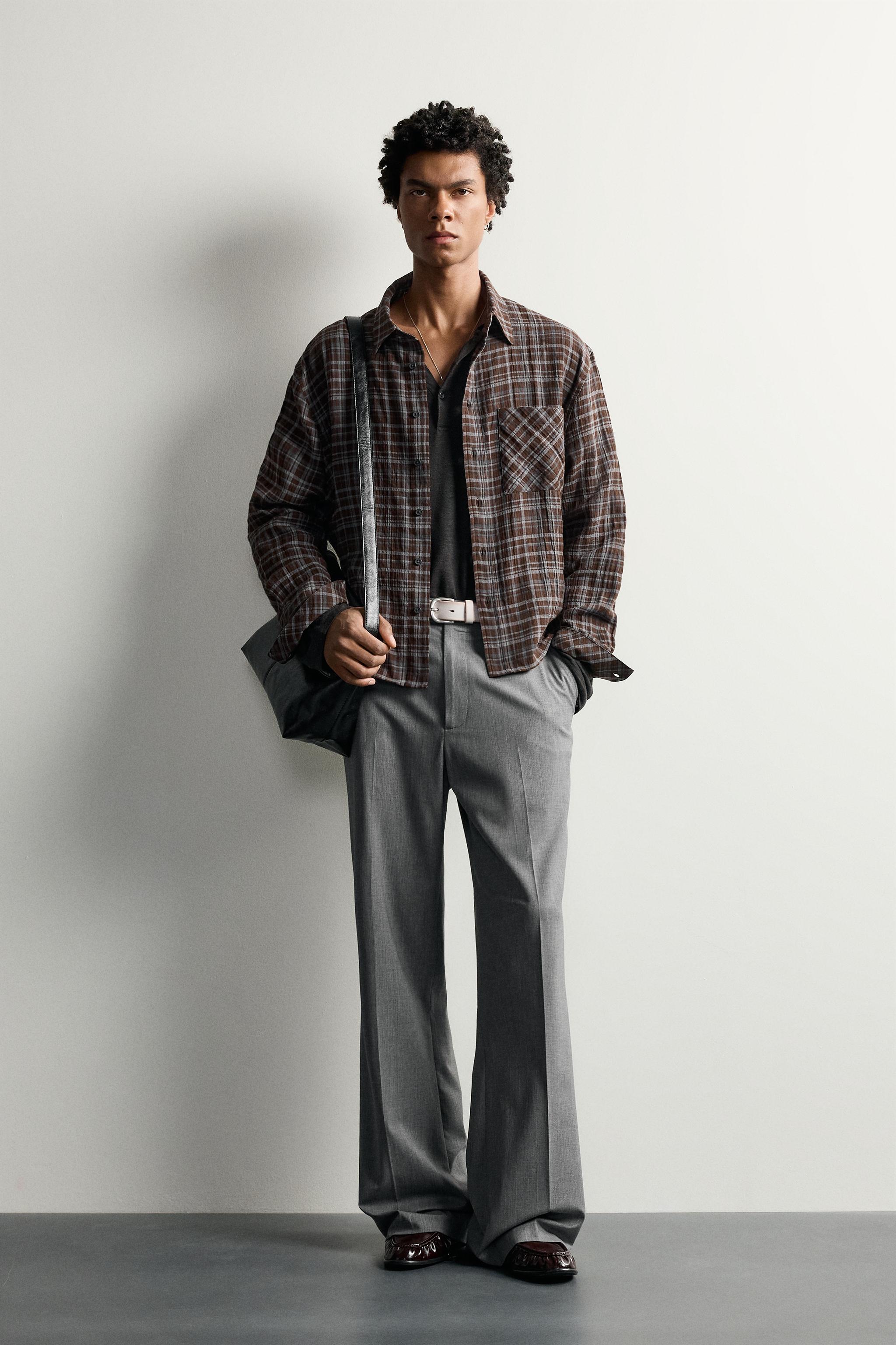 РУБАШКА CROPPED FIT В КЛЕТКУ — ZARA