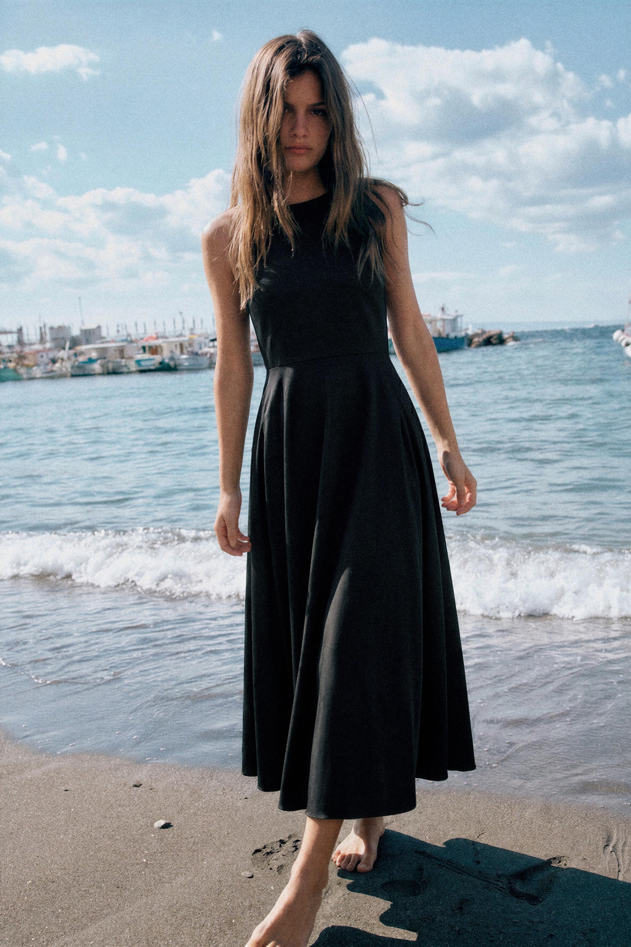 VOLUMINOUS TRENCH MIDI DRESS — ZARA
