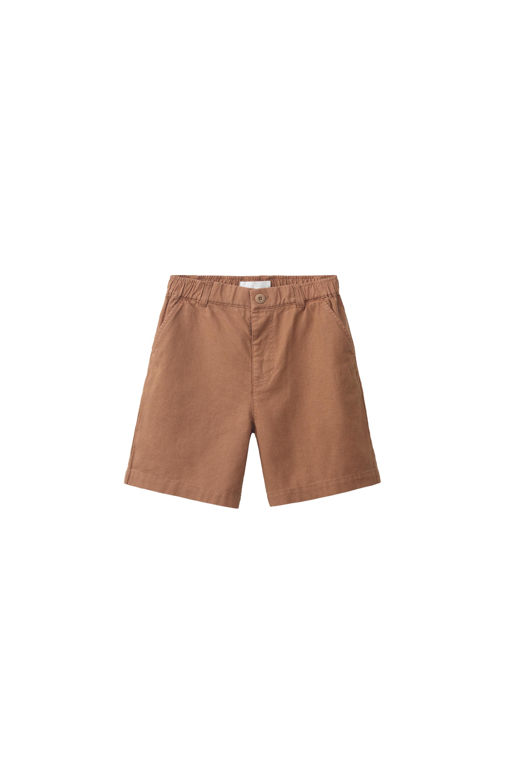 Бермуды из хлопка и льна — ZARA