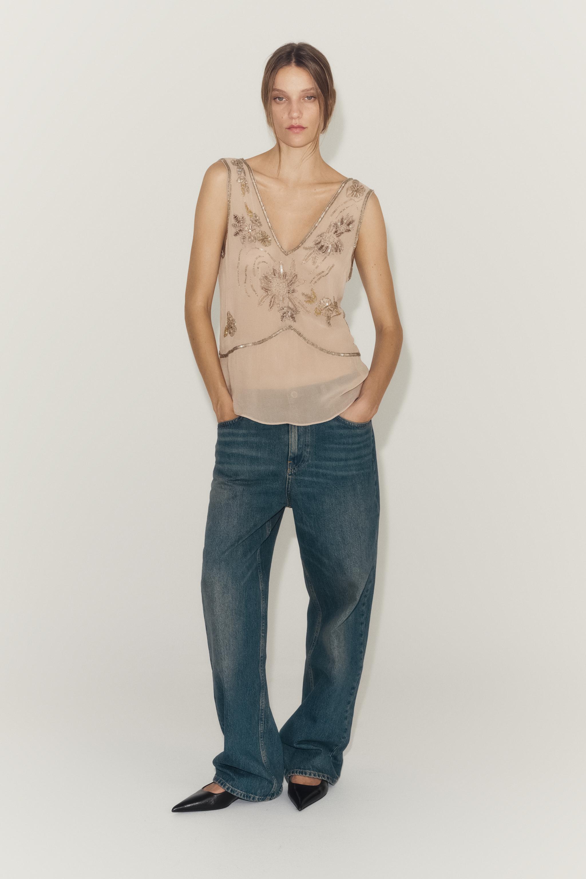 ТОП С ВЫШИВКОЙ — ZW COLLECTION — ZARA