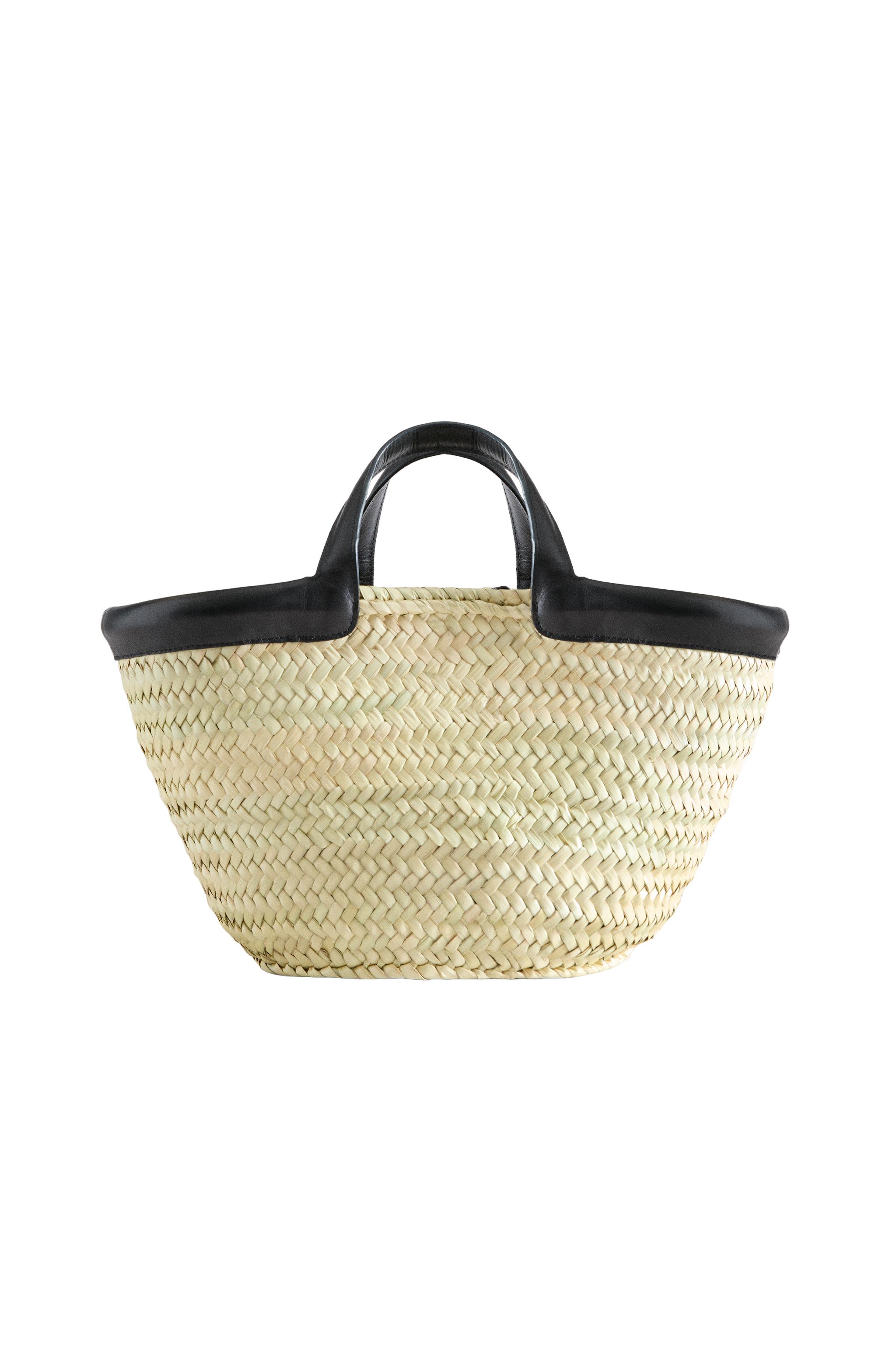 Мини-корзина с кожаной отделкой — ZARA