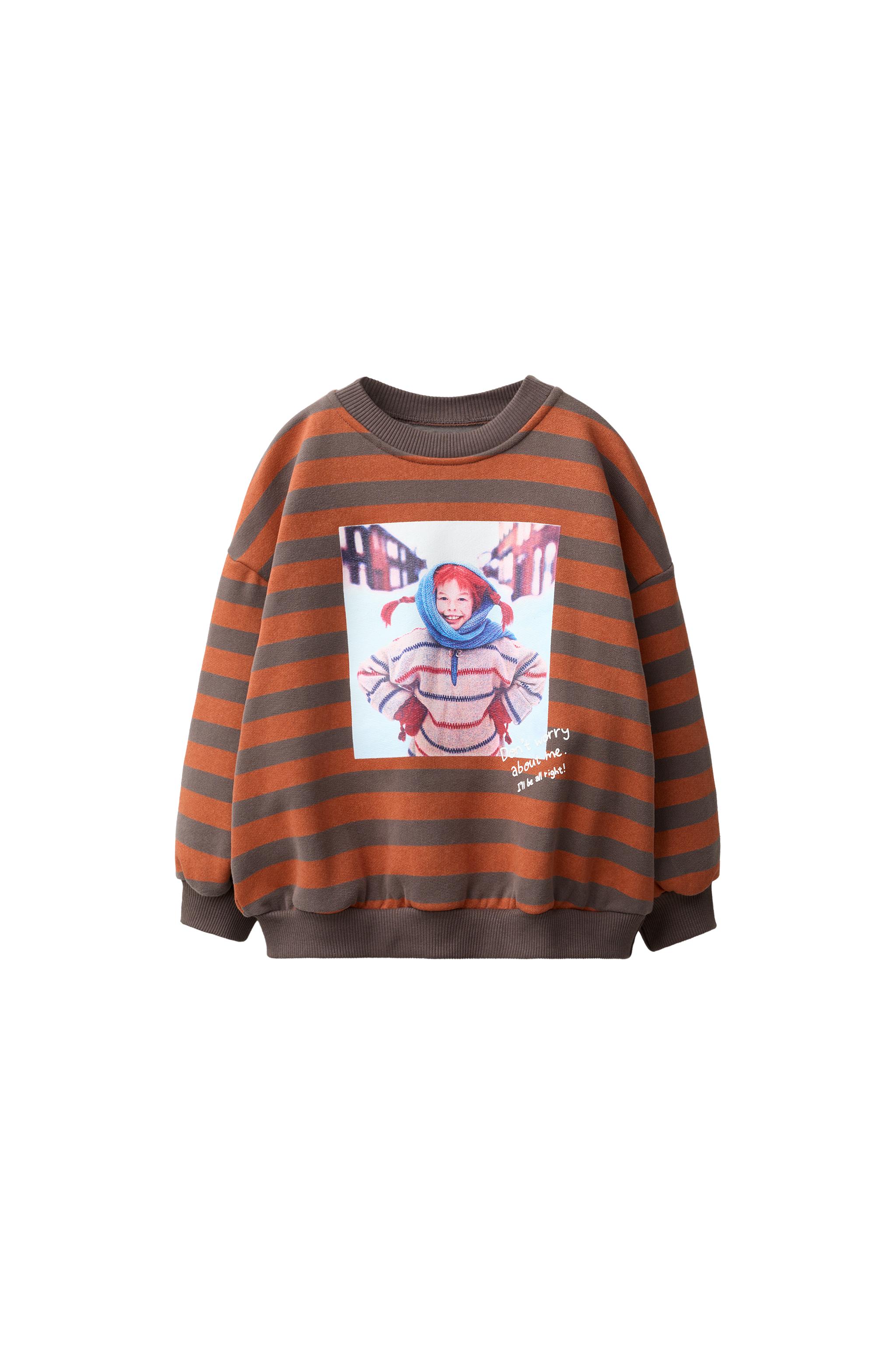PIPPI LONGSTOCKING STRIPE SWEATSHIRT © ASTRID LINDGREN COMPANY — ZARA