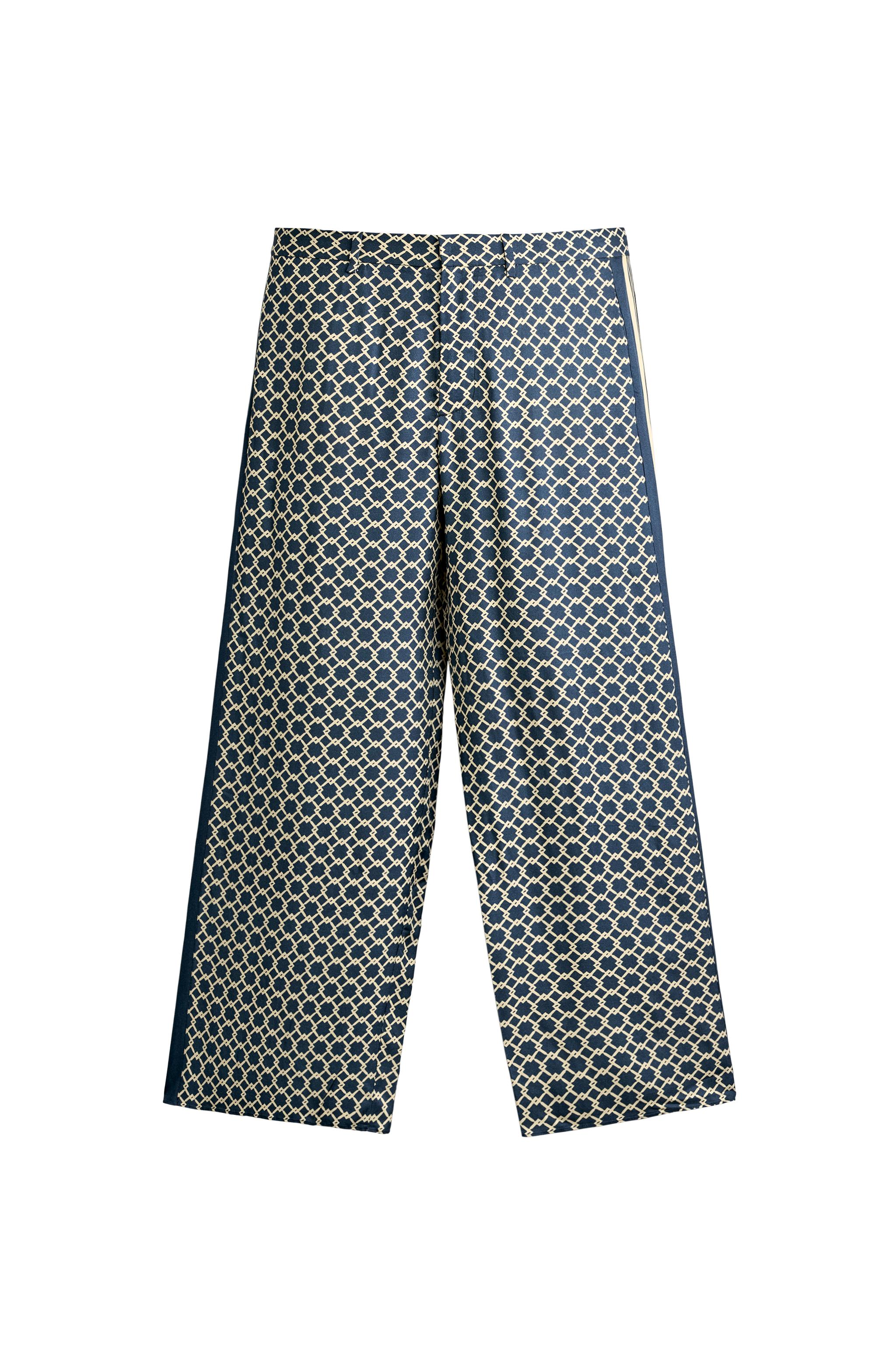Брюки из струящейся ткани с боковыми полосами — ZARA