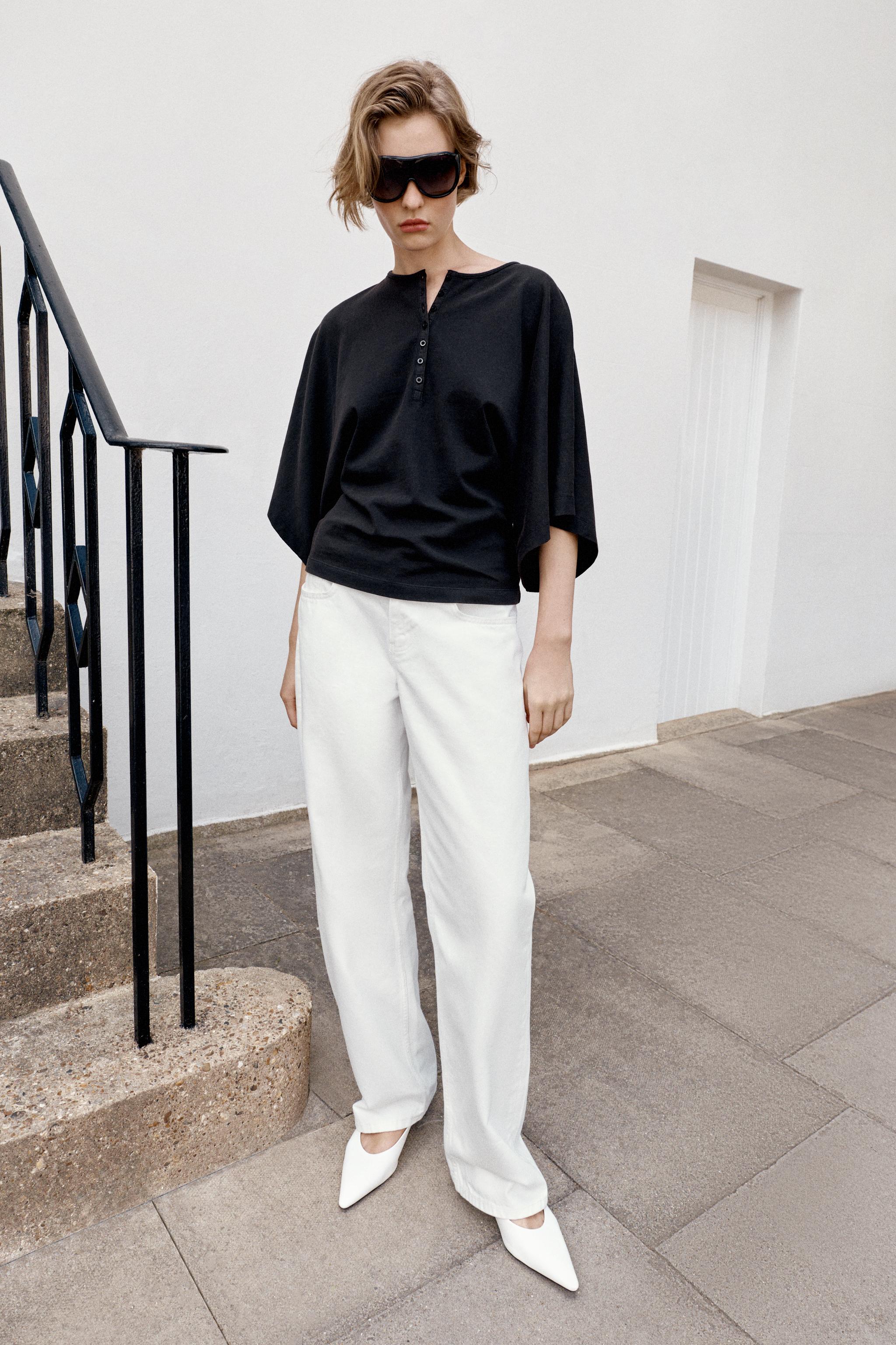 ФУТБОЛКА С ВОРОТНИКОМ ХЕНЛИ — ZARA