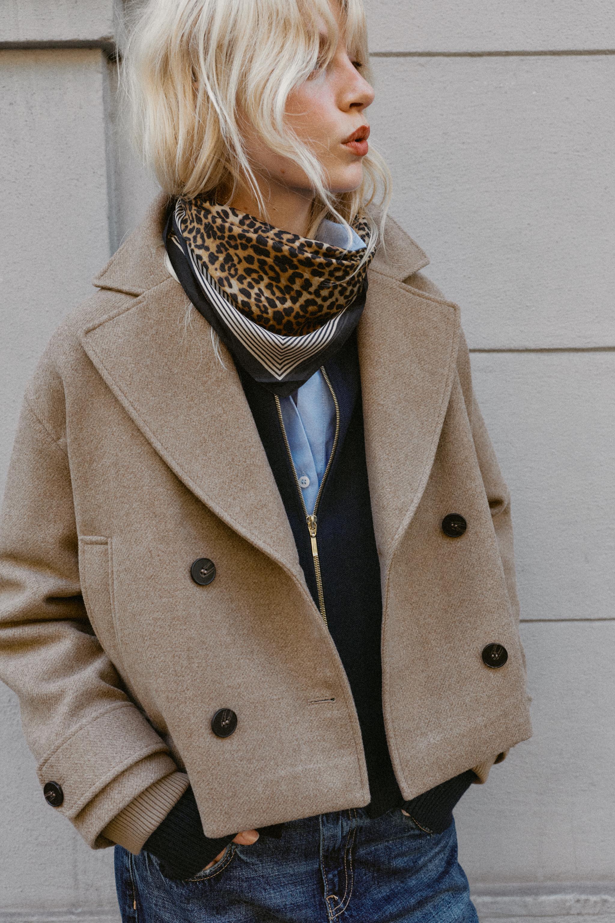 ANIMAL PRINT MODAL SILK SCARF — ZARA