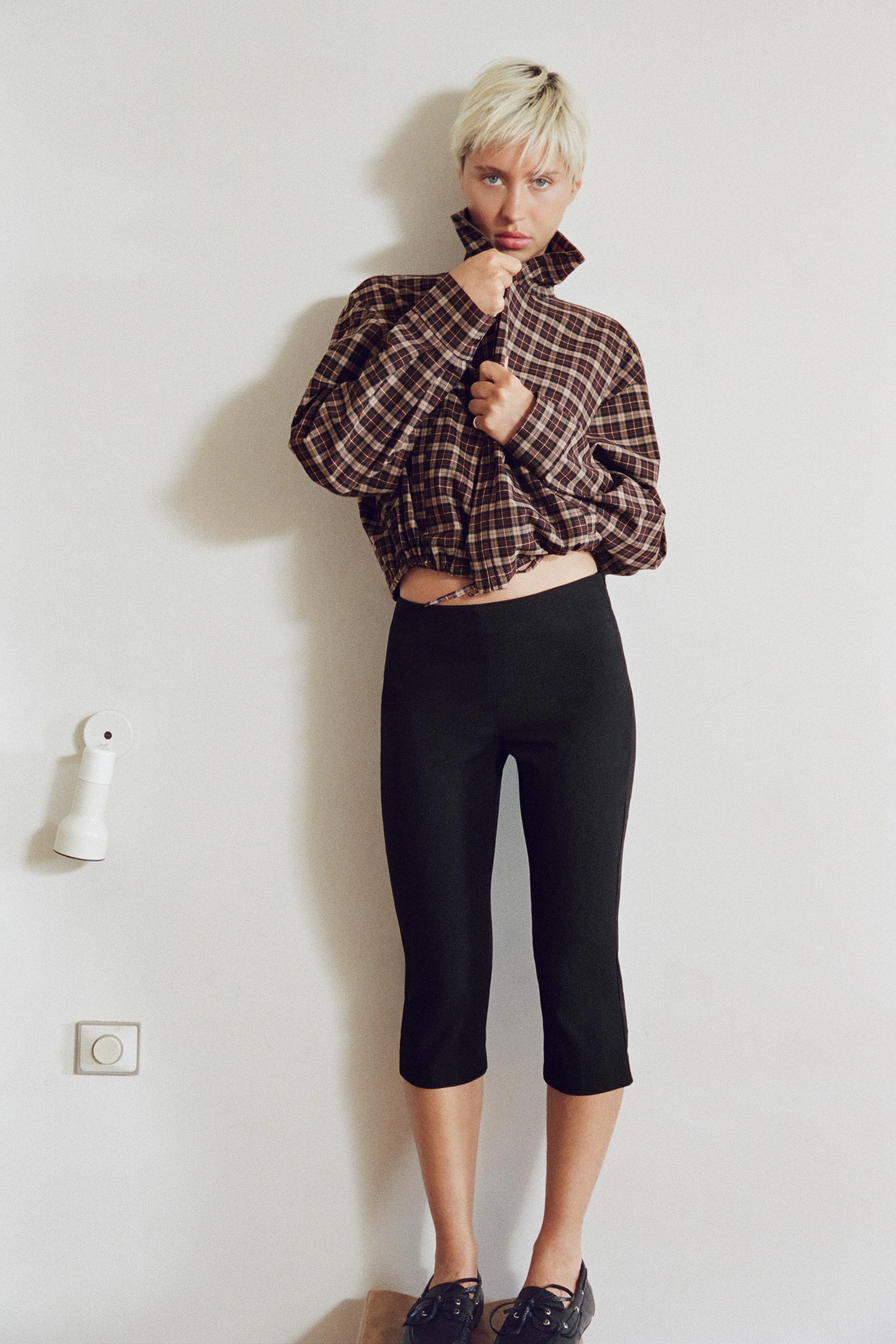 Куртка на молнии в клетку — ZARA
