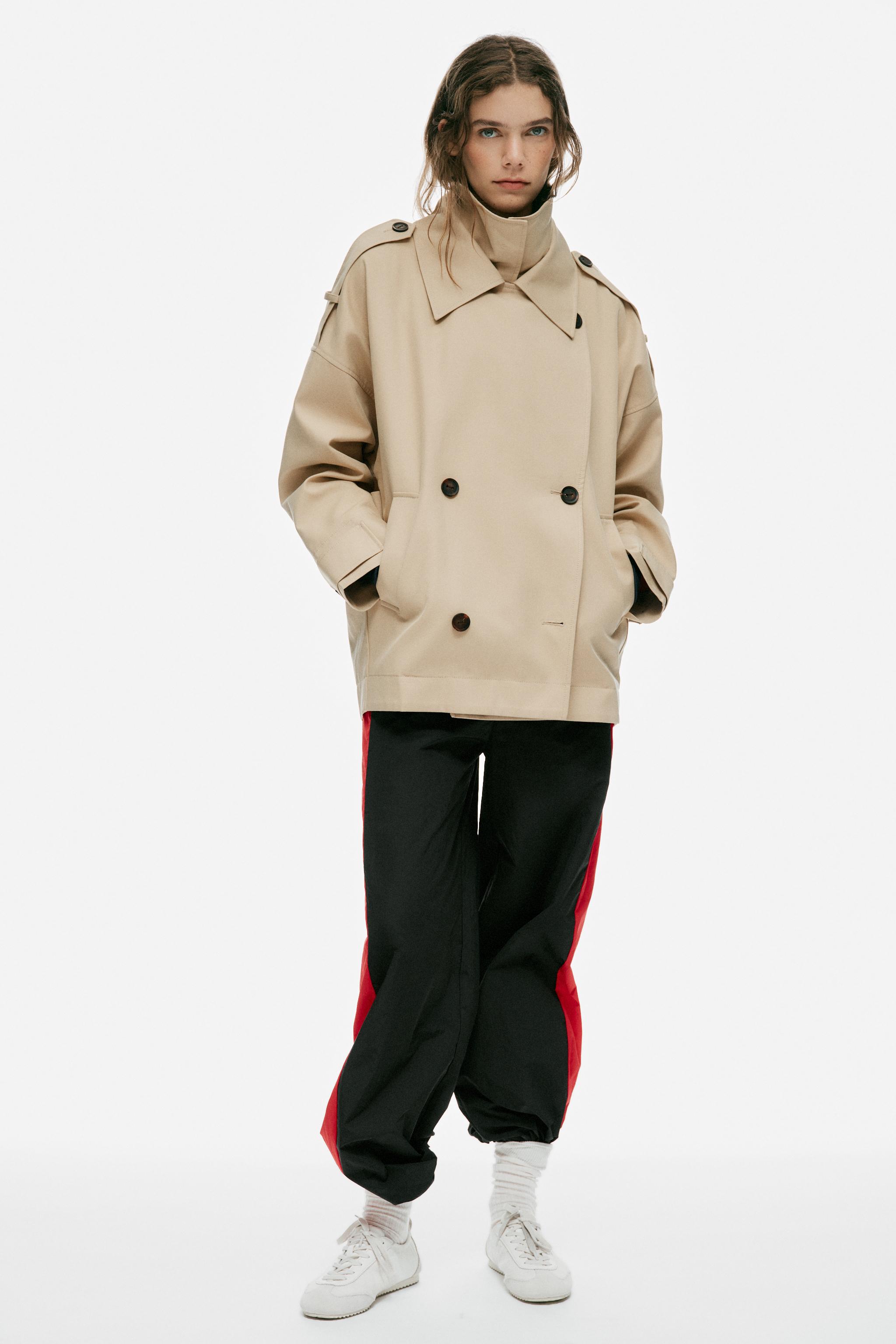 КОРОТКИЙ ТРЕНЧ ОВЕРСАЙЗ С ВЫСОКИМ ВОРОТНИКОМ — ZARA
