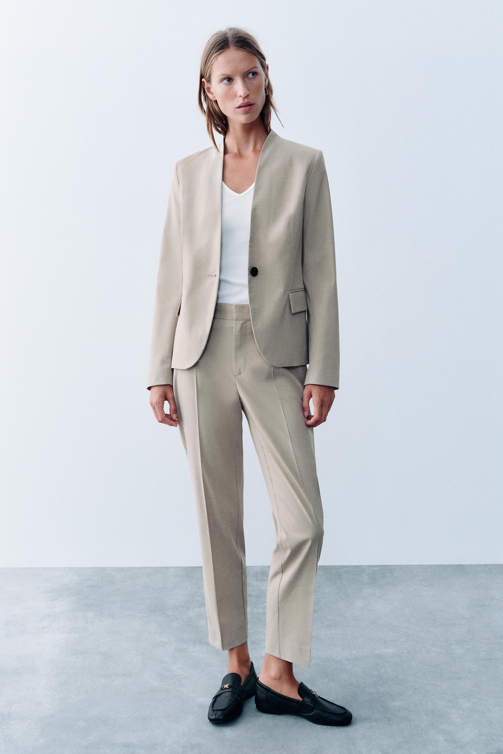 Брюки укороченного кроя с низкой посадкой — ZARA