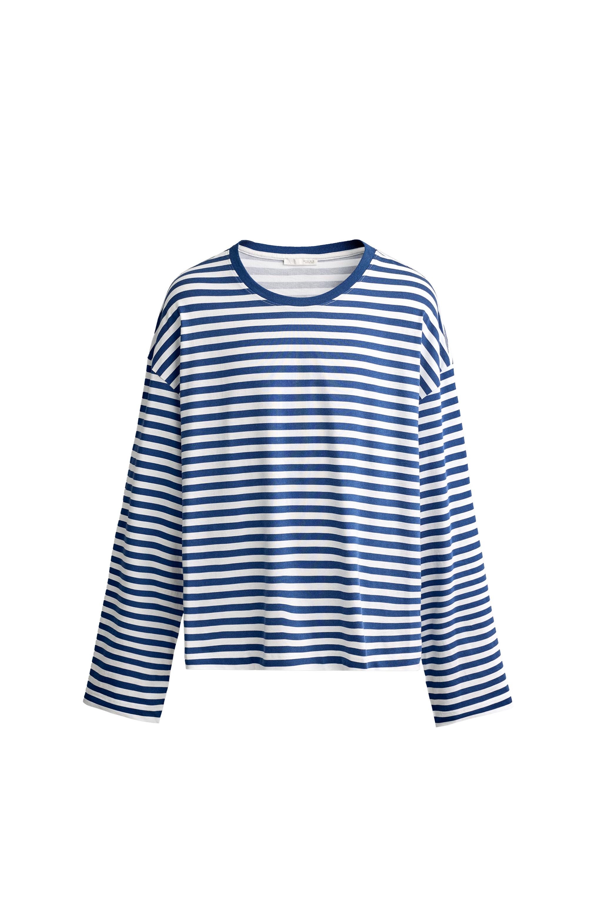 Футболка свободного кроя с длинным рукавом — ZARA