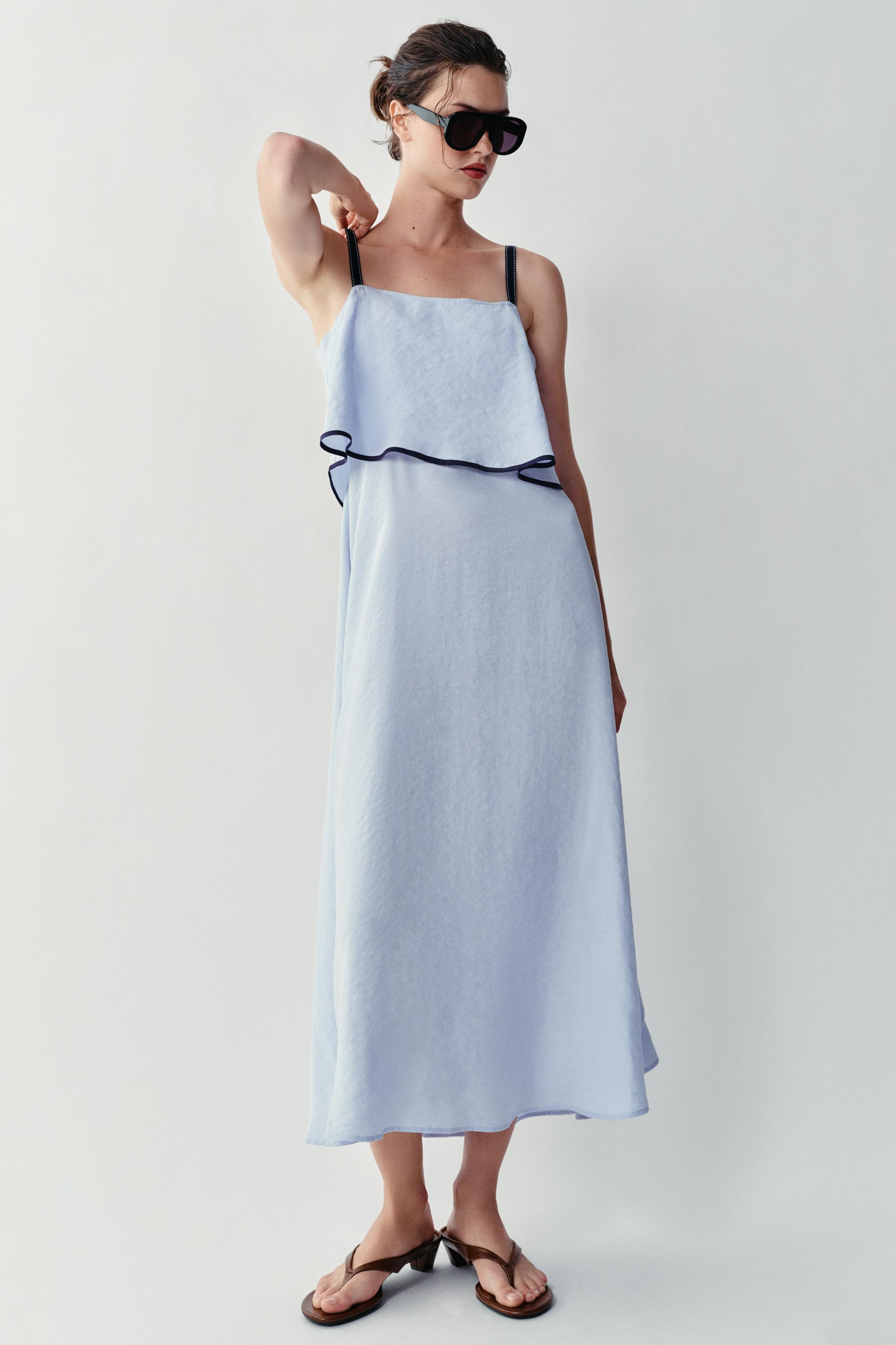 Комбинированное миди-платье — ZARA