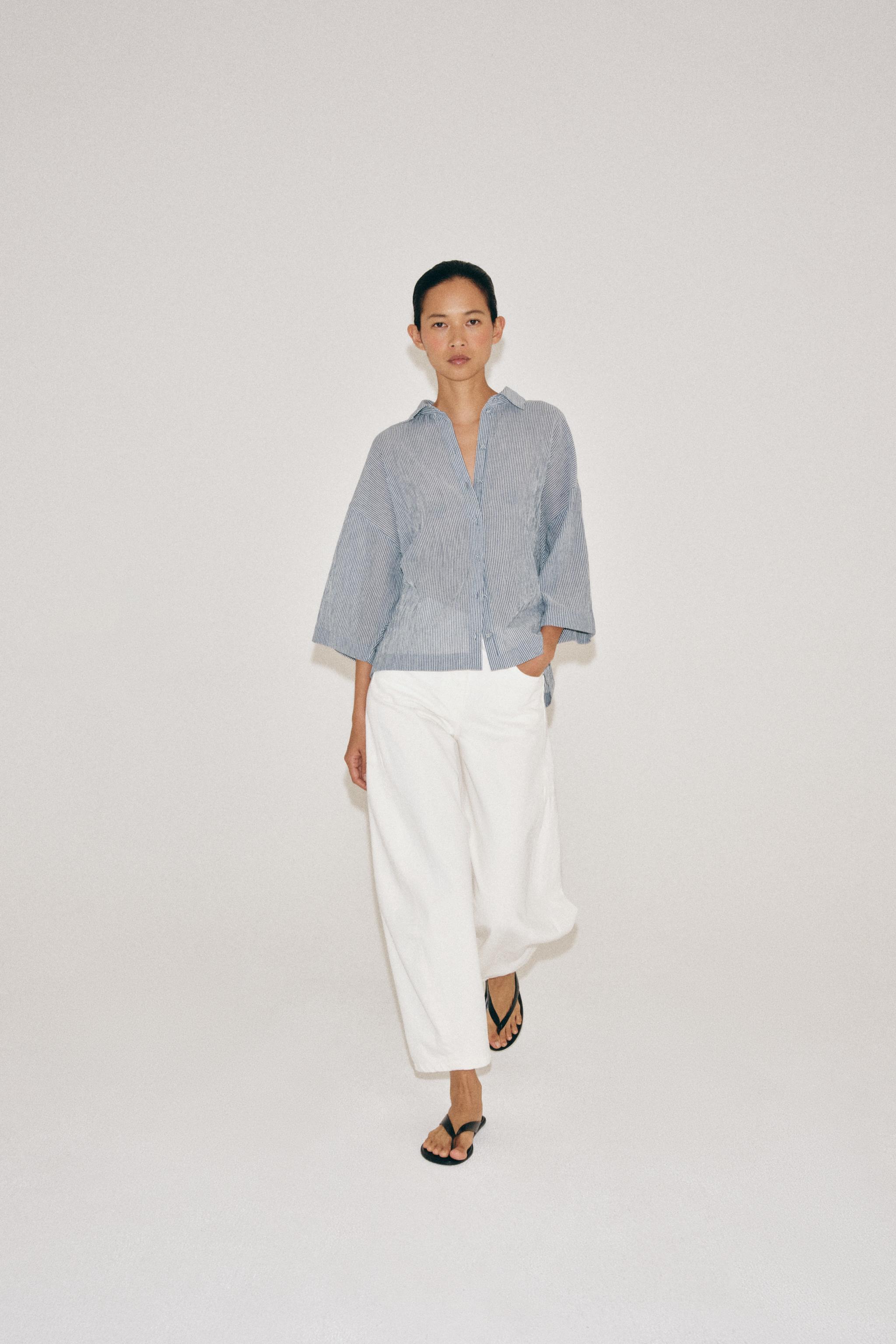 Рубашка ZW COLLECTION с коротким рукавом — ZARA