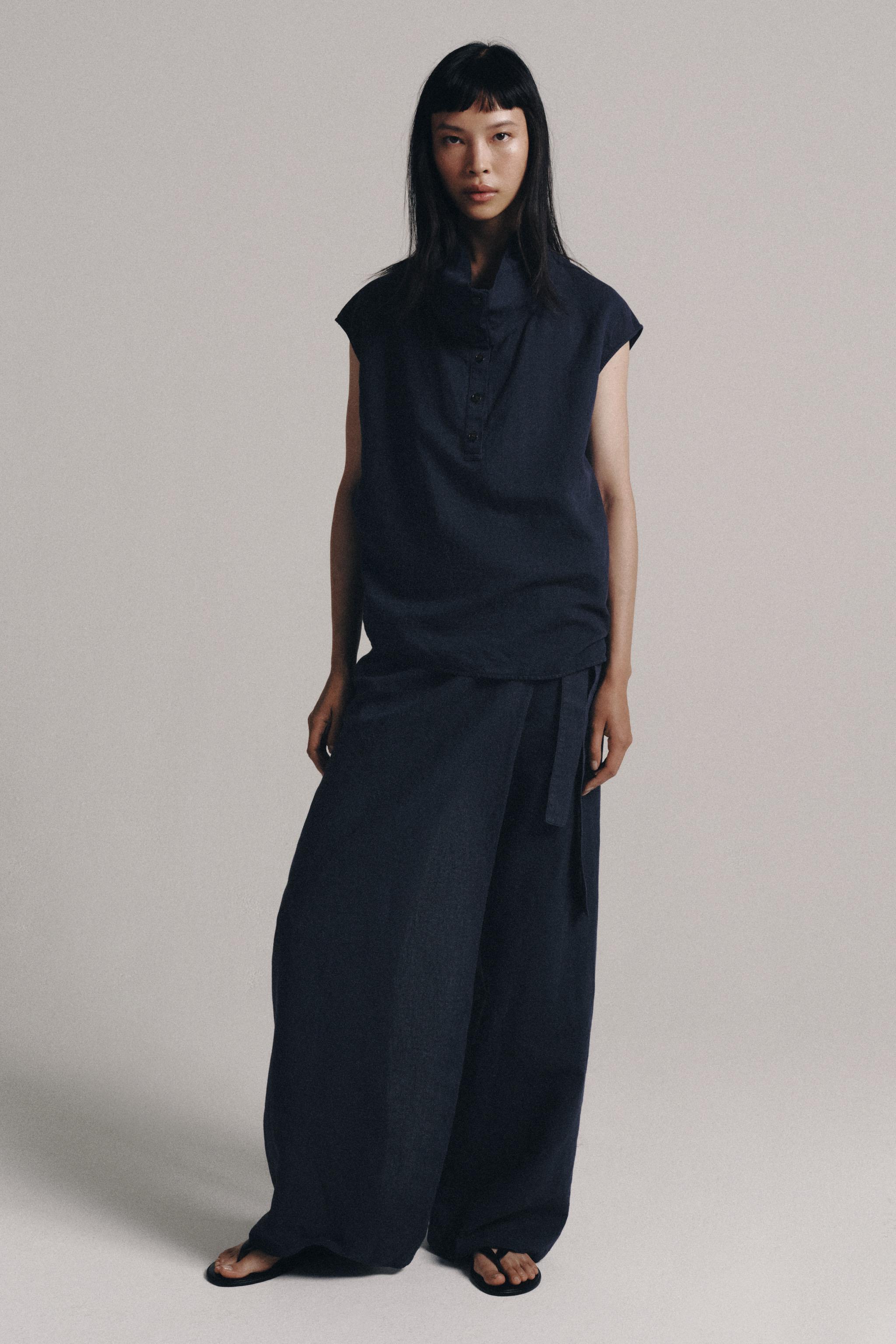 РУБАШКА ИЗ СМЕСОВОГО ЛЬНА — ZW COLLECTION — ZARA
