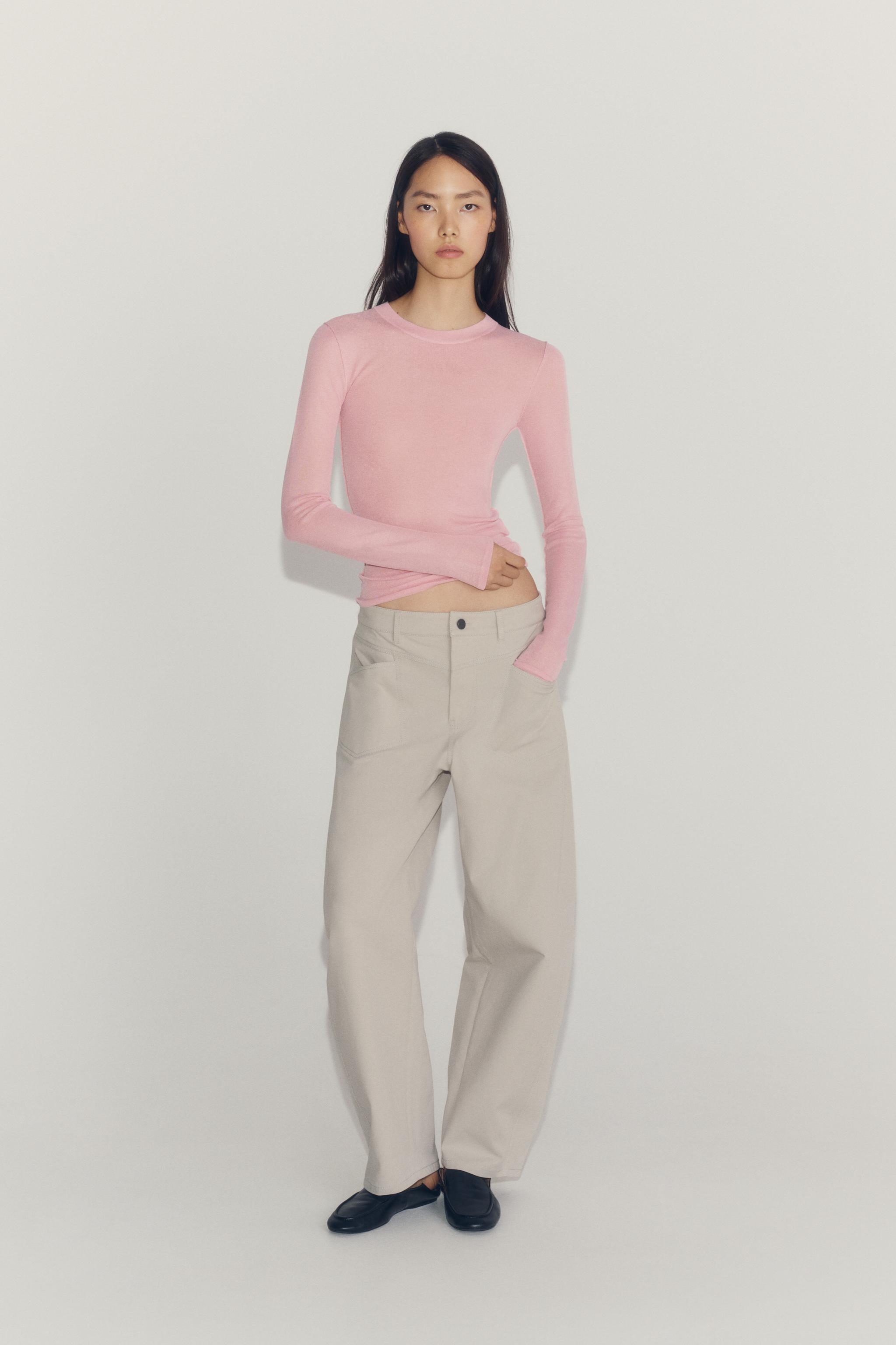 Брюки ZW COLLECTION с широкими штанинами — ZARA