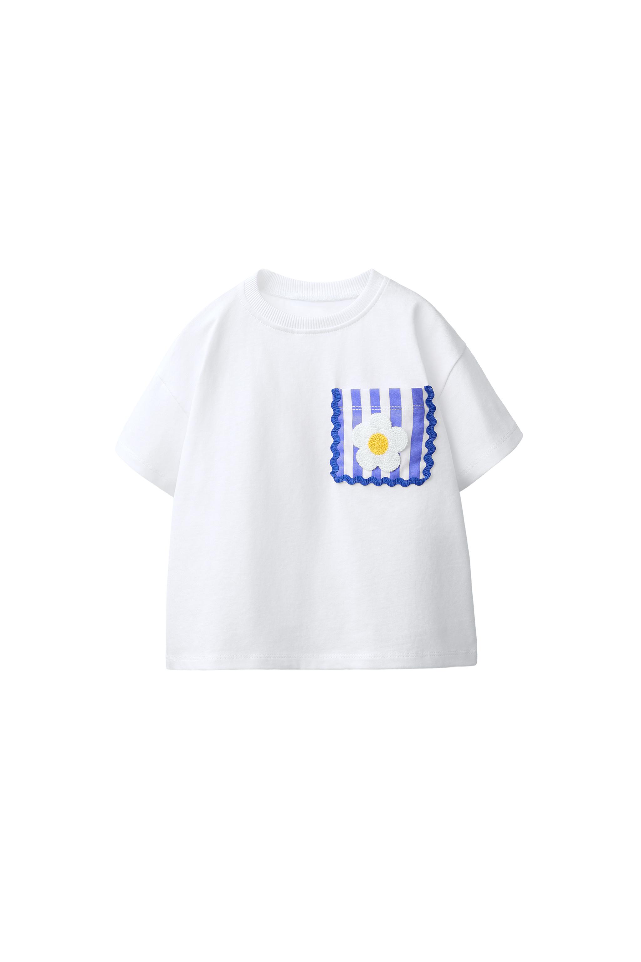 Футболка с вязаным карманом с вишней — ZARA