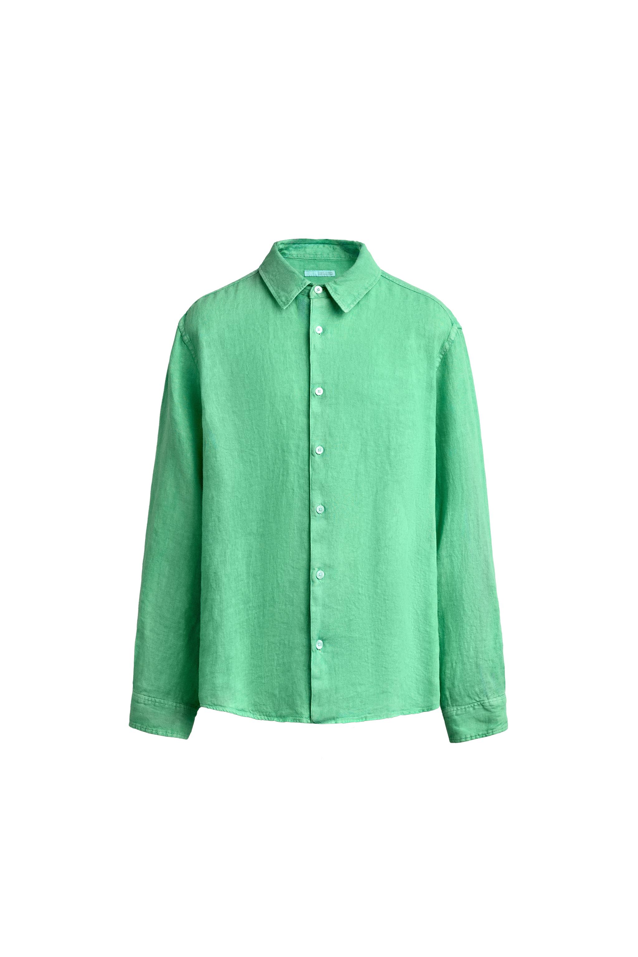 Рубашка классического кроя из 100% льна — ZARA