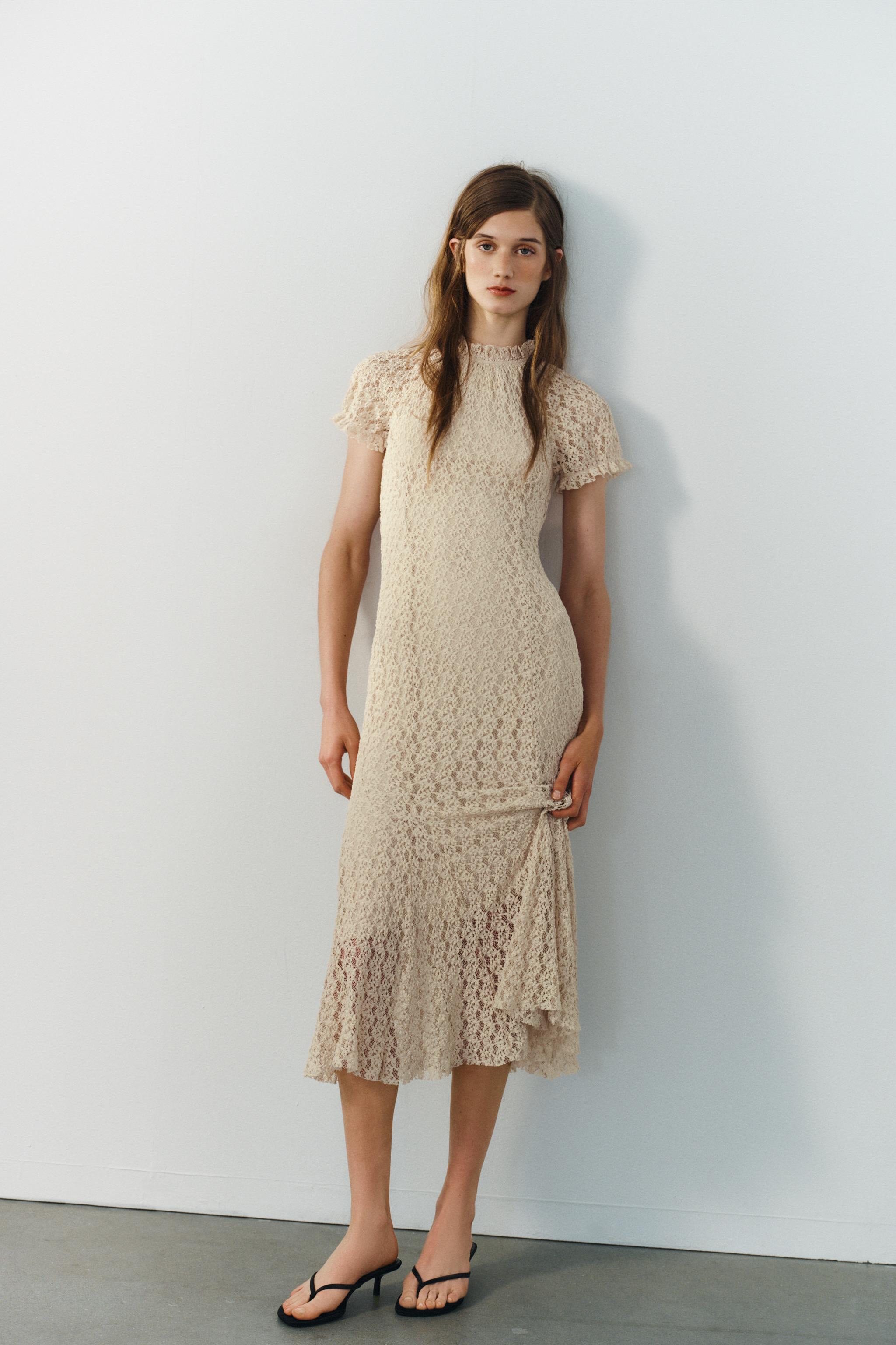 КРУЖЕВНОЕ ПЛАТЬЕ МИДИ — ZARA