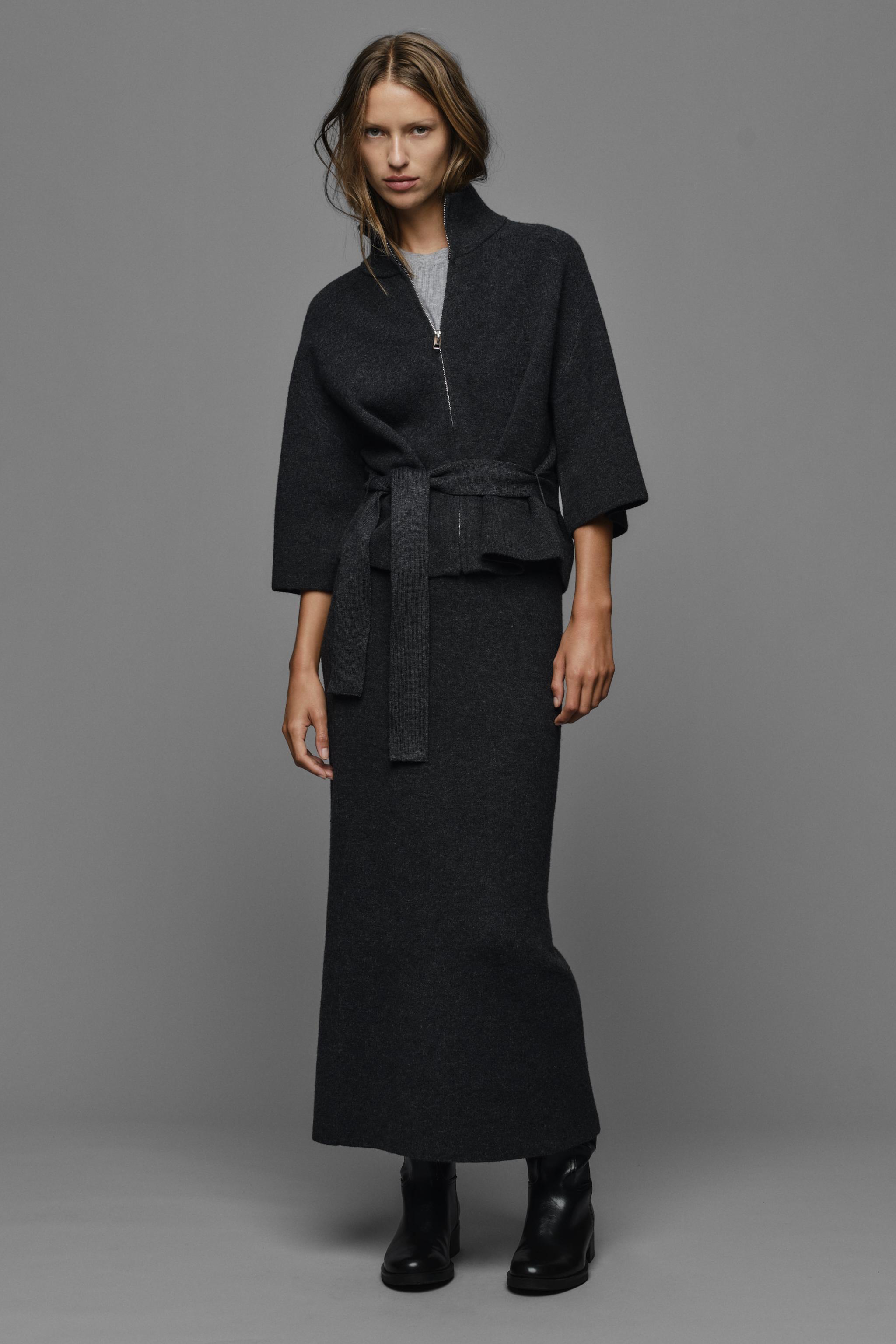 Юбка миди из трикотажа — ZARA