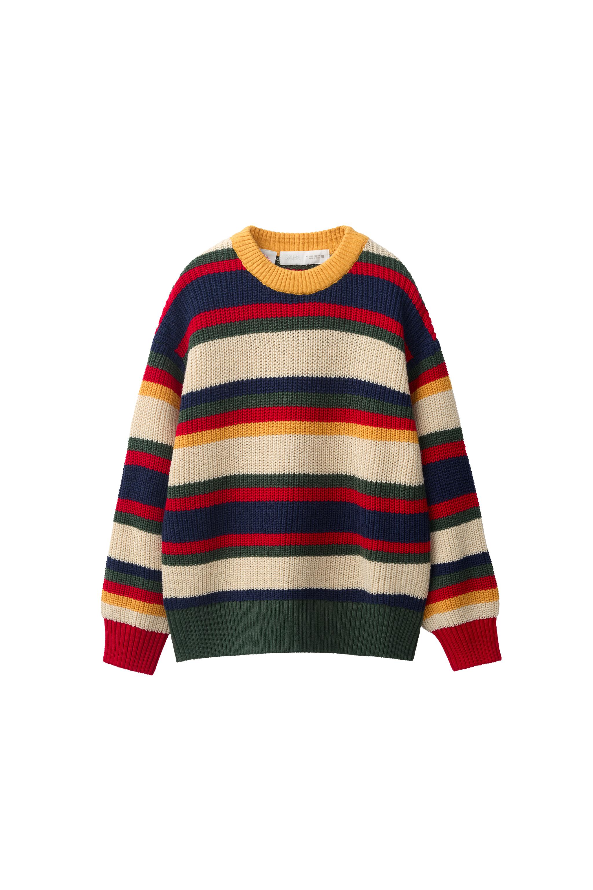 Джемпер Fruit of the Loom™ в полоску из трикотажа — ZARA
