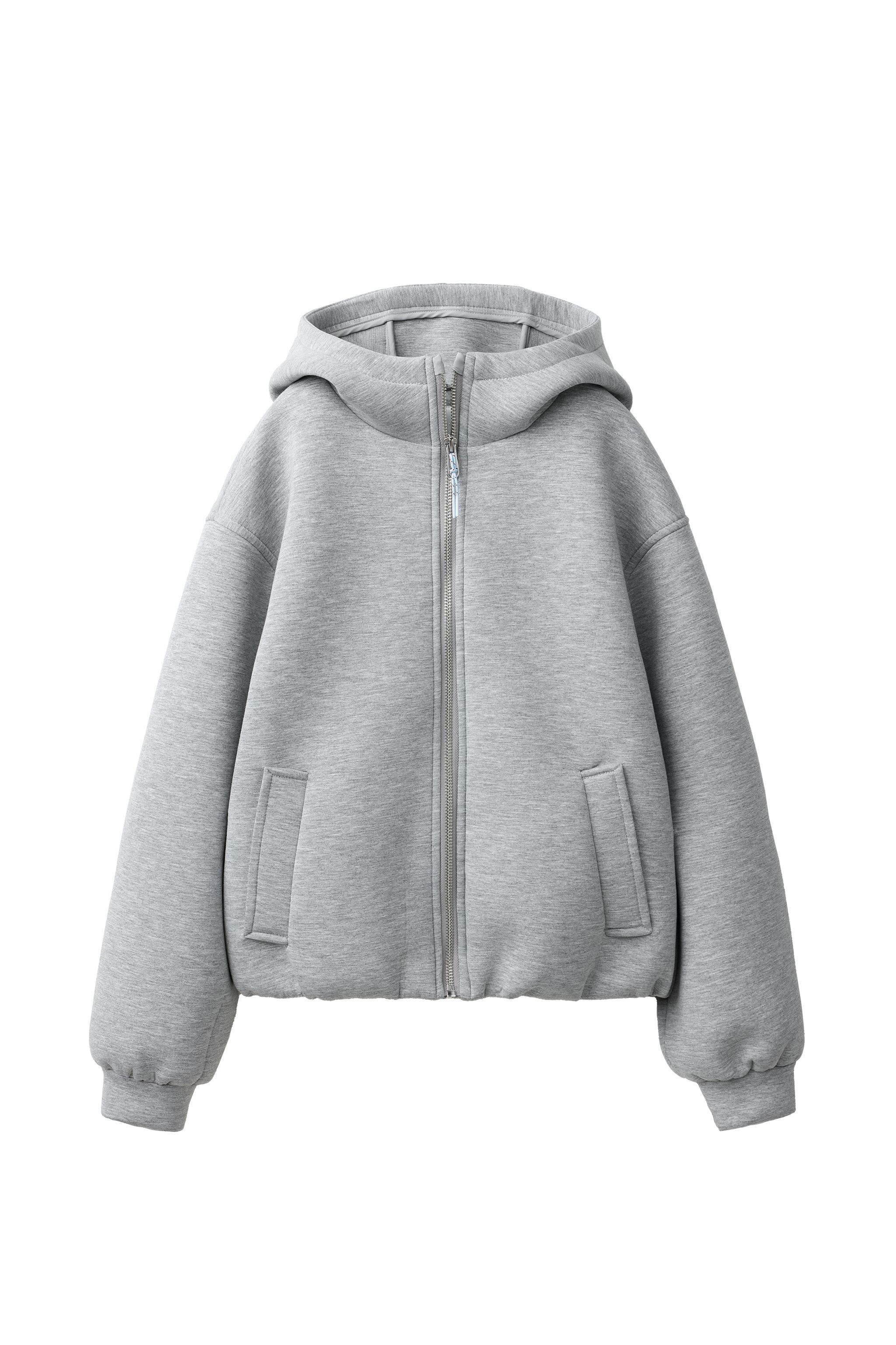 КУРТКА ИЗ НЕОПРЕНА С КАПЮШОНОМ — ZARA