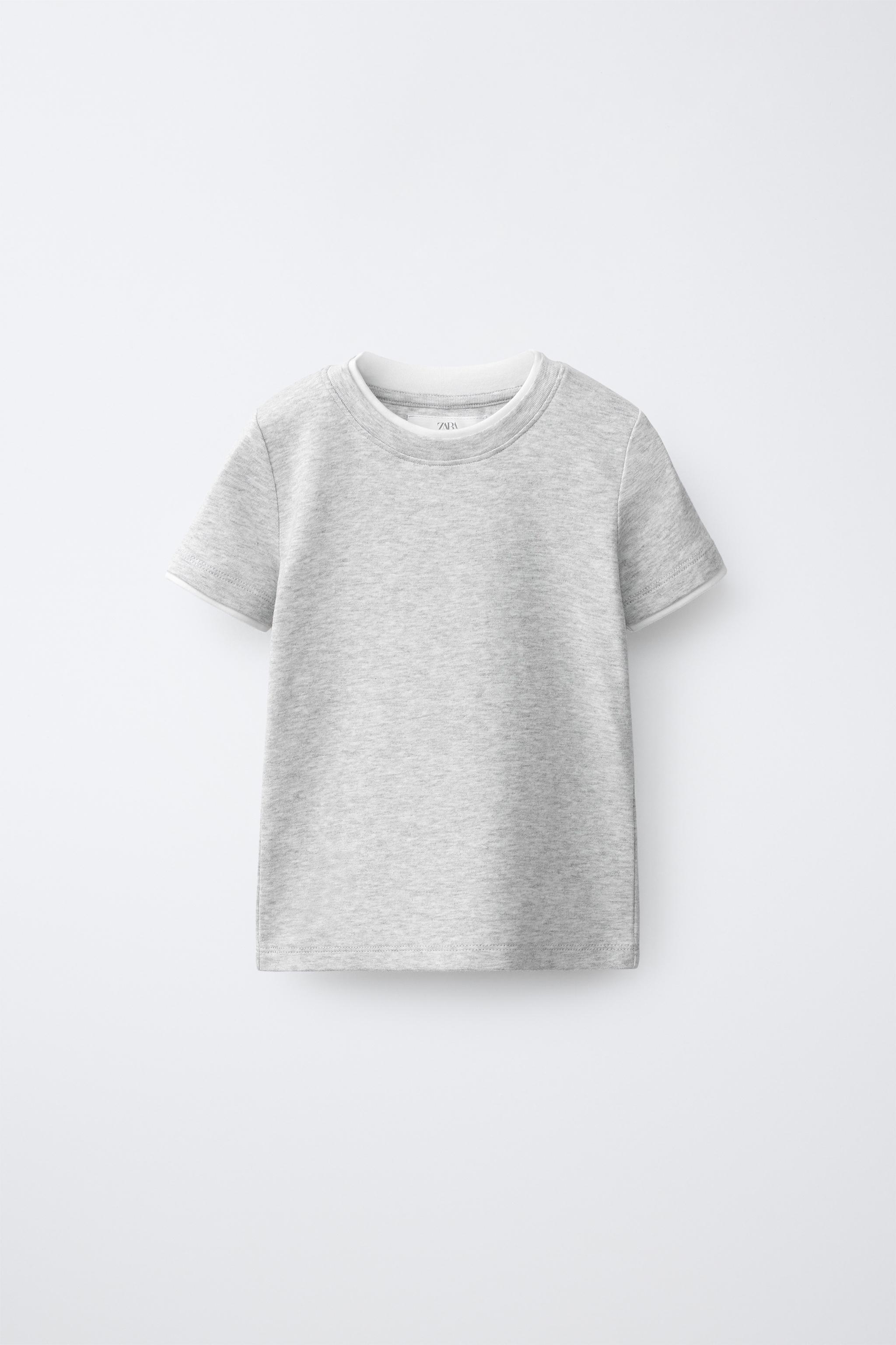 Футболка из смесового модала с двойным вырезом — ZARA