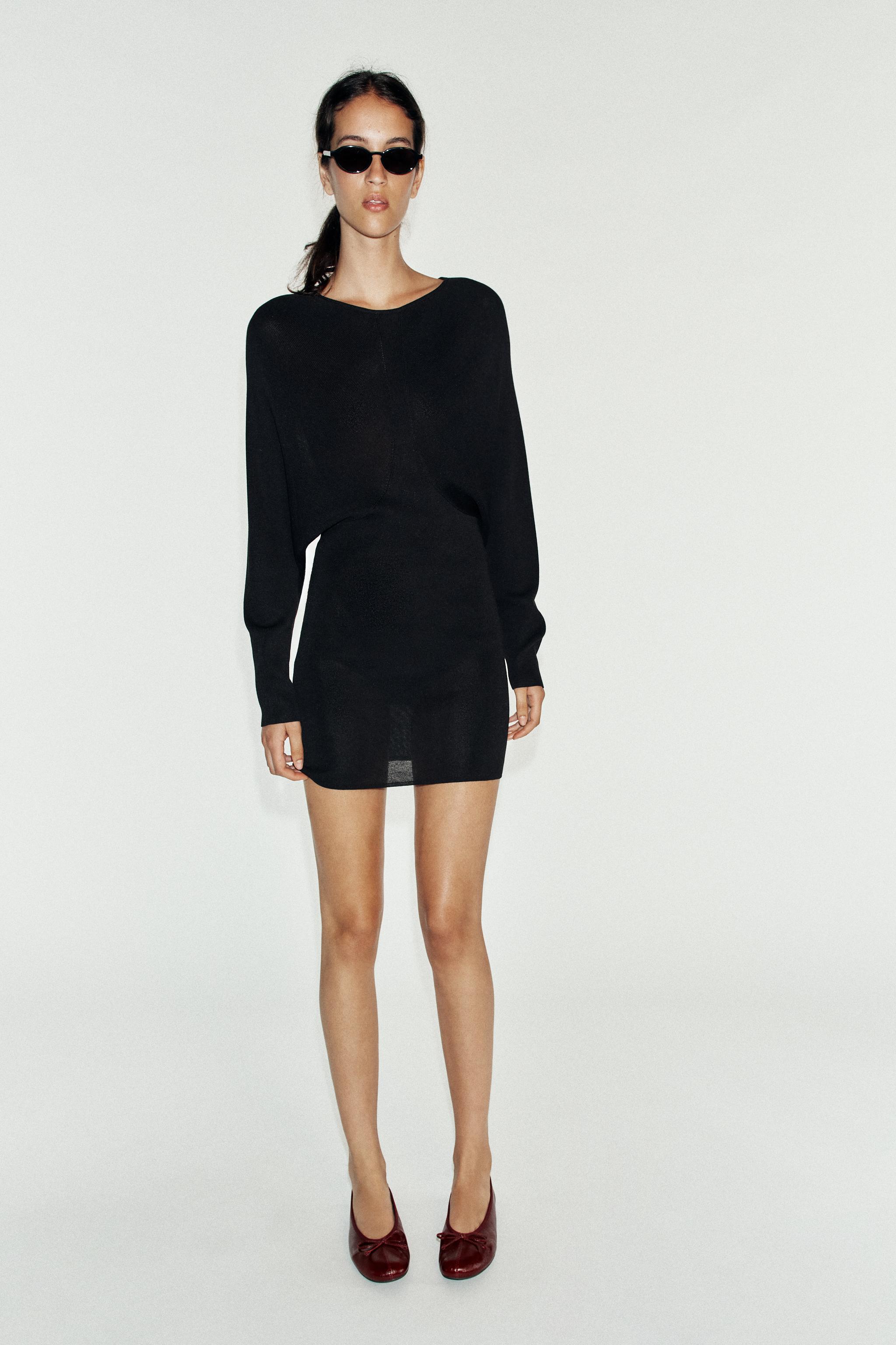 ТРИКОТАЖНОЕ КОРОТКОЕ ПЛАТЬЕ СО ШВАМИ — ZARA