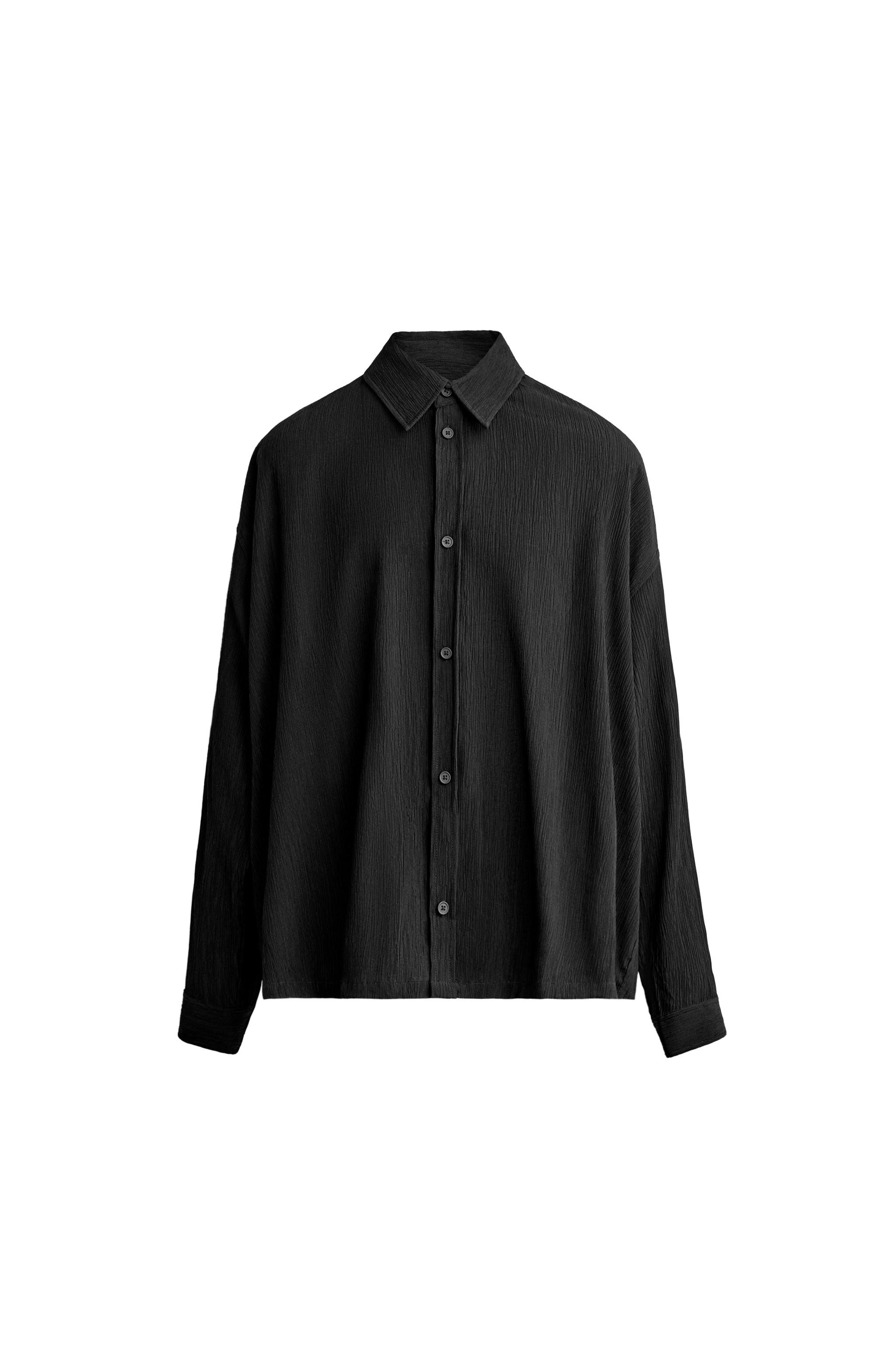 РУБАШКА СВОБОДНОГО КРОЯ ИЗ ФАКТУРНОЙ ТКАНИ — ZARA