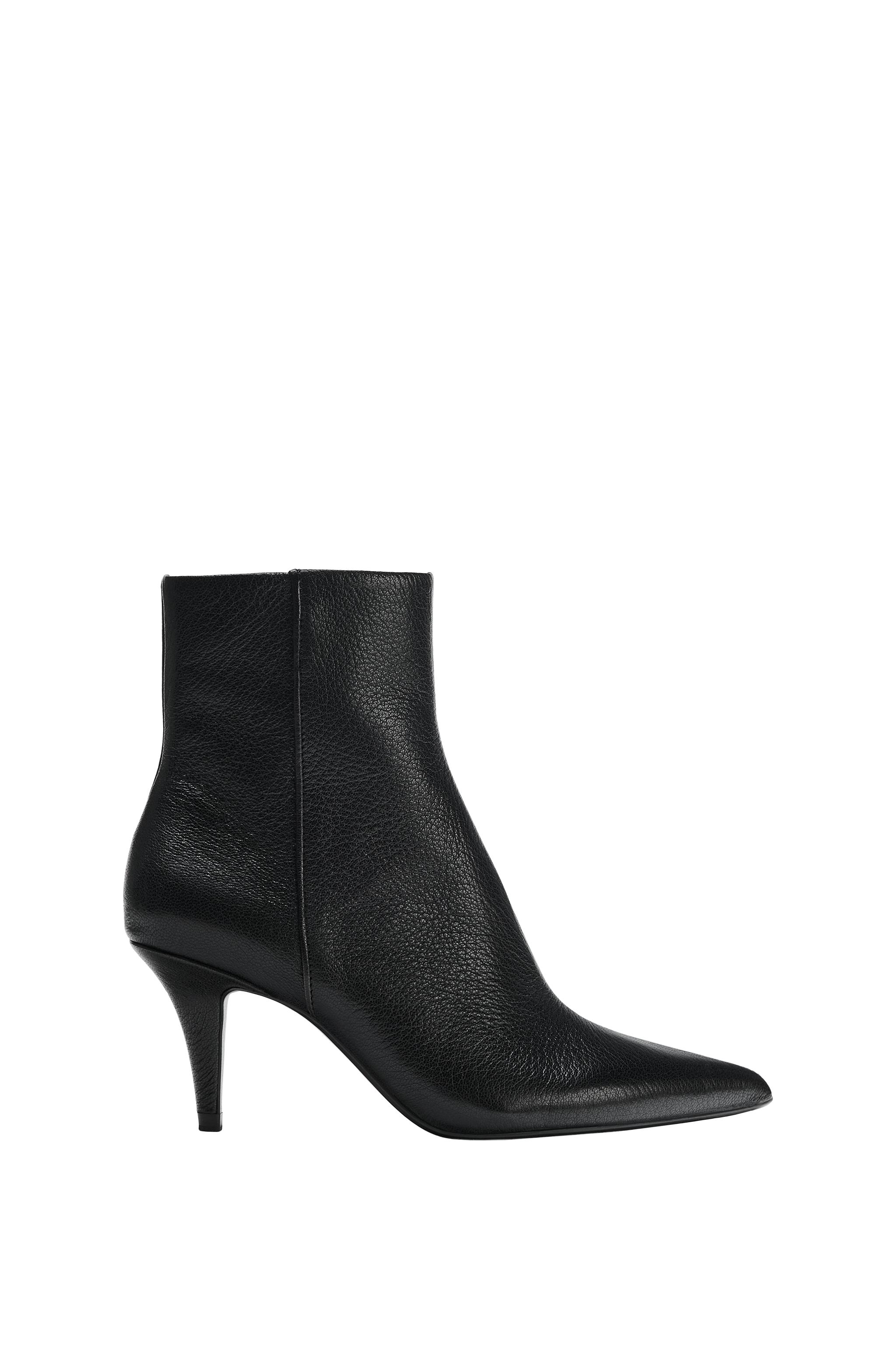 Кожаные ботильоны на каблуке — ZARA