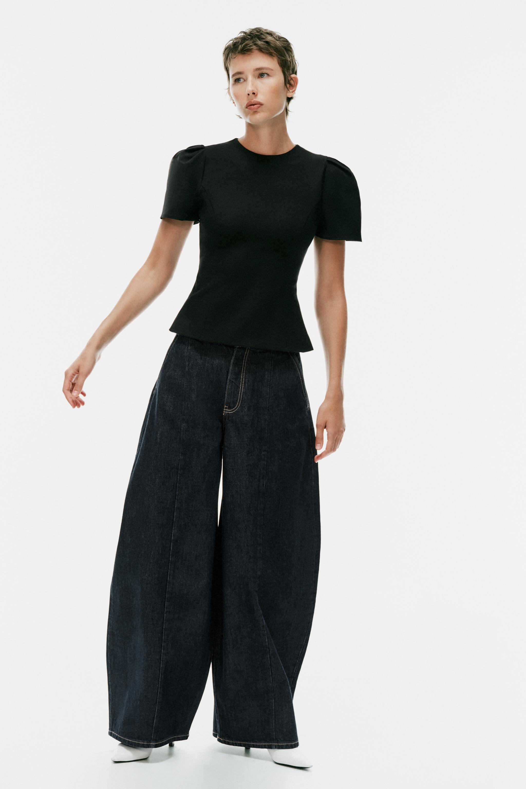 Топ с рукавами-фонариками — ZARA