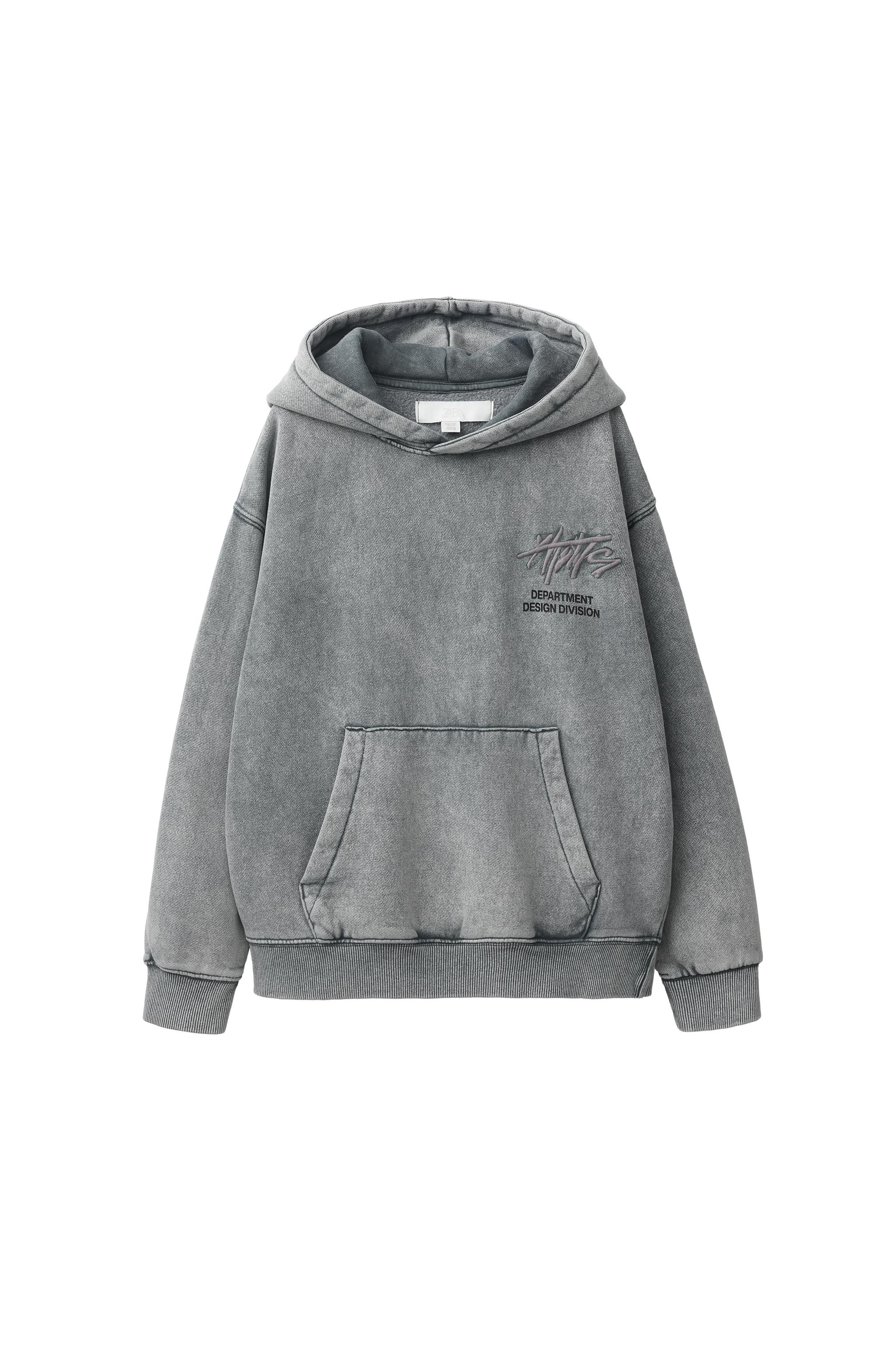 ХУДИ С ЭФФЕКТОМ ПОТЕРТОСТИ И НАДПИСЬЮ — ZARA
