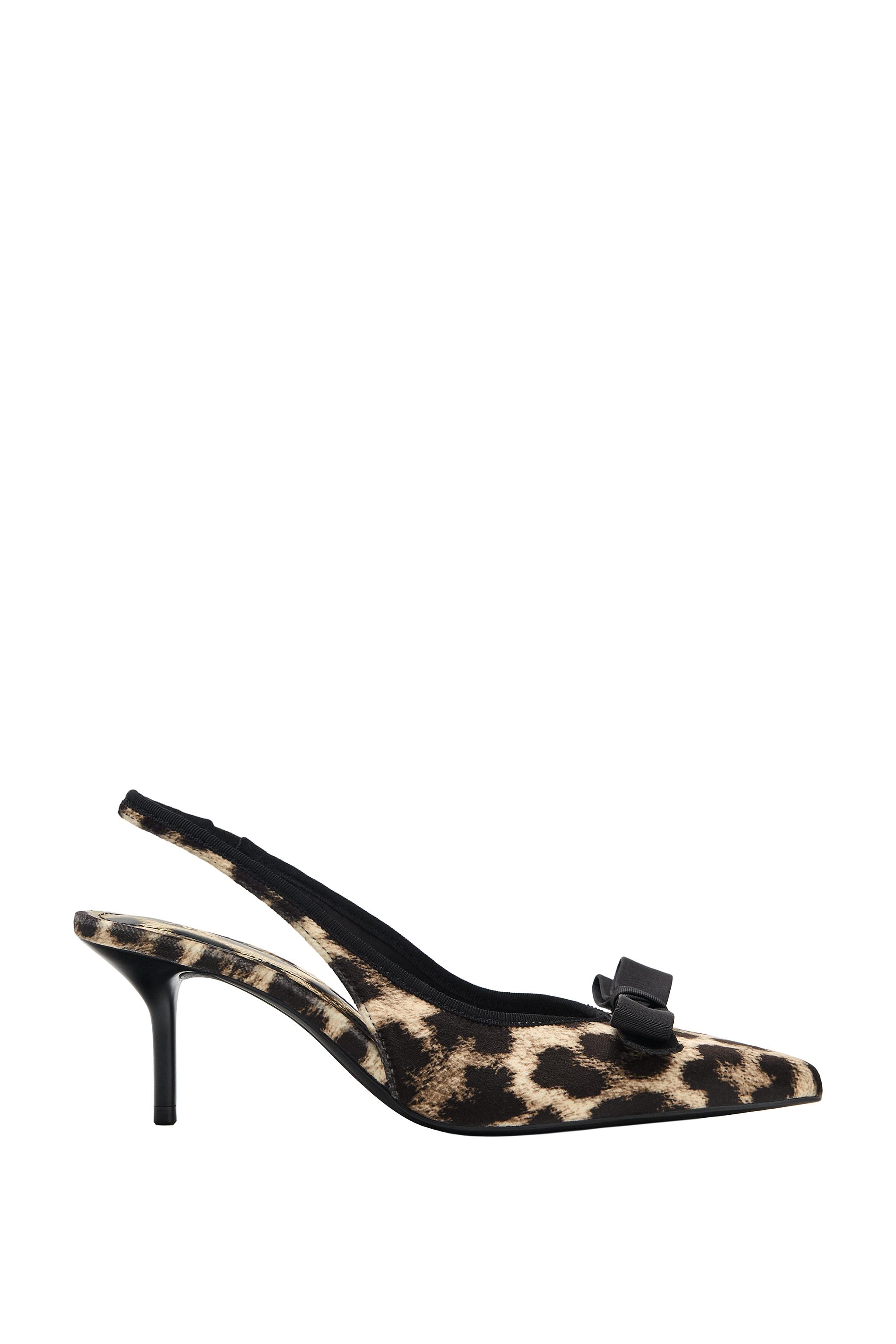 BOW ANIMAL PRINT HIGH-HEEL SHOES — ZARA