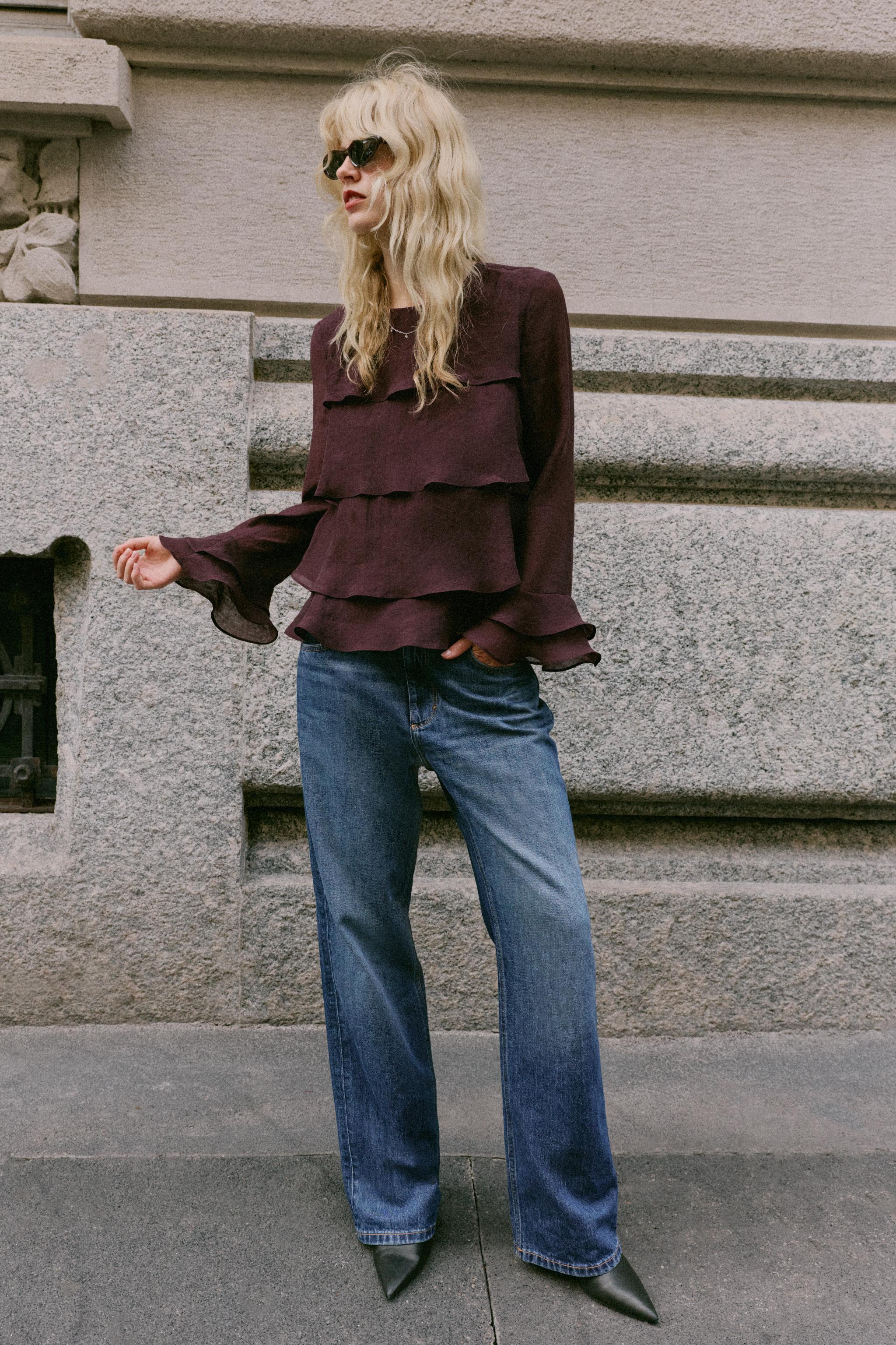 Рубашка с рюшами — ZARA