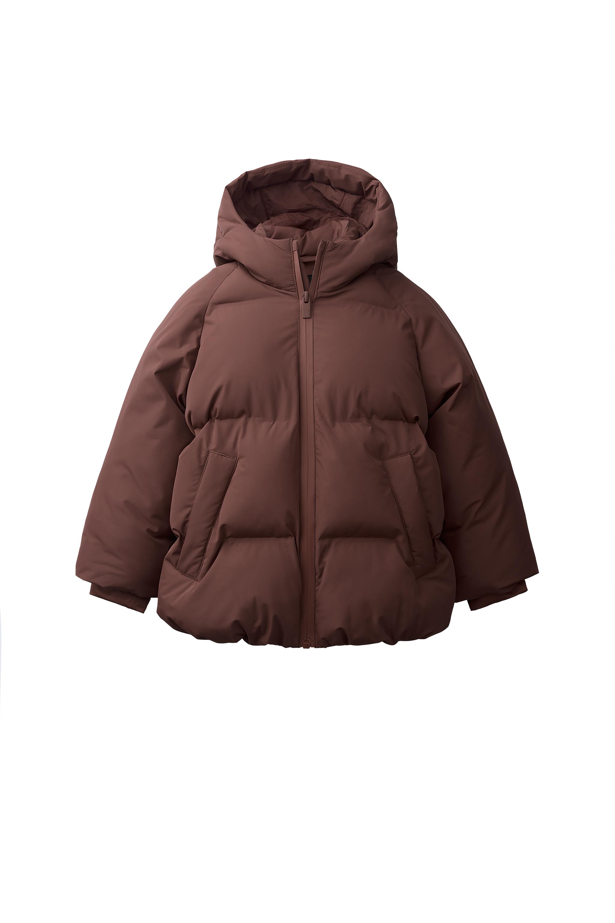 Водоотталкивающее стёганое пальто с капюшоном — ZARA