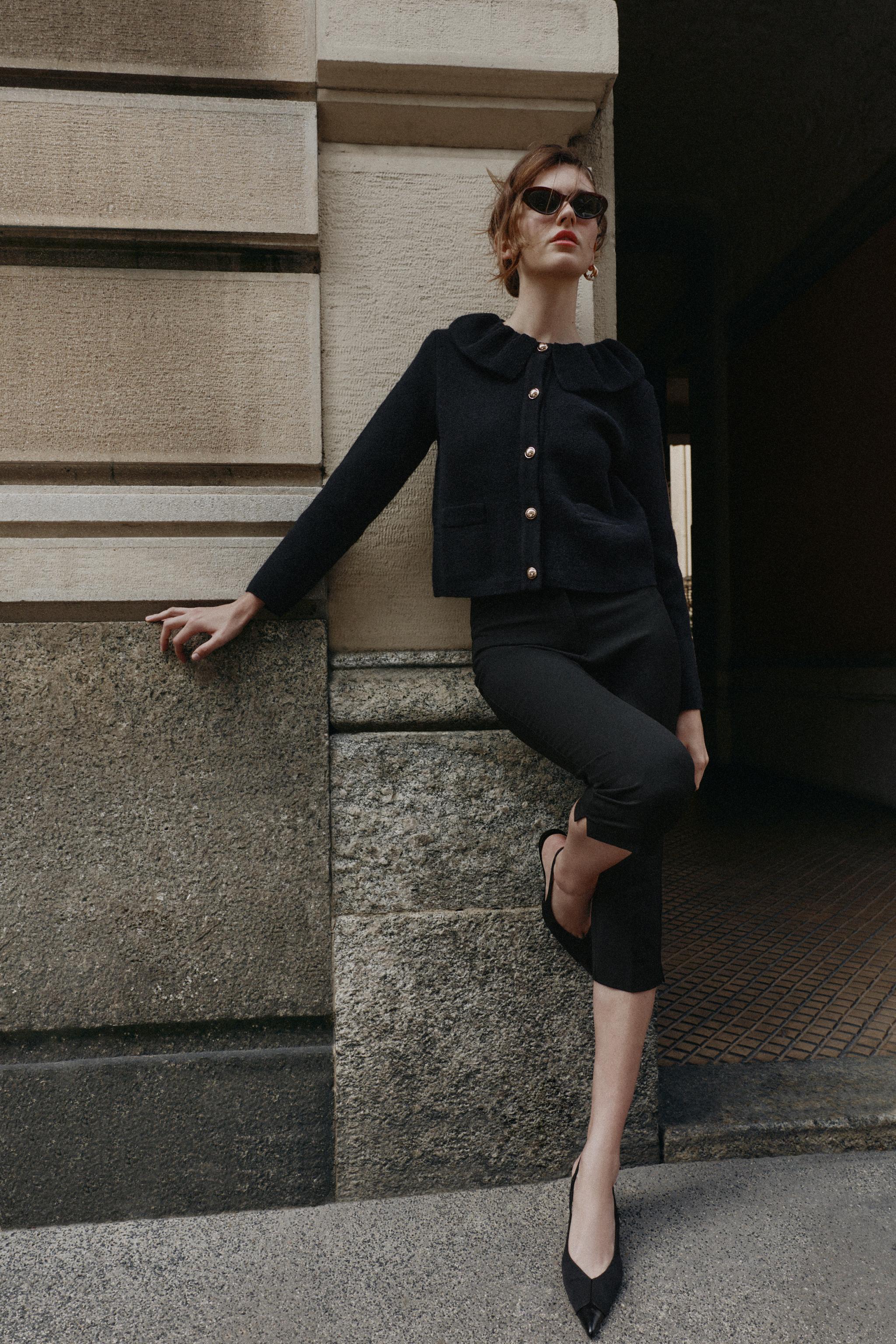 КАРДИГАН С ВОРОТНИКОМ С ВОЛАНОМ — ZARA