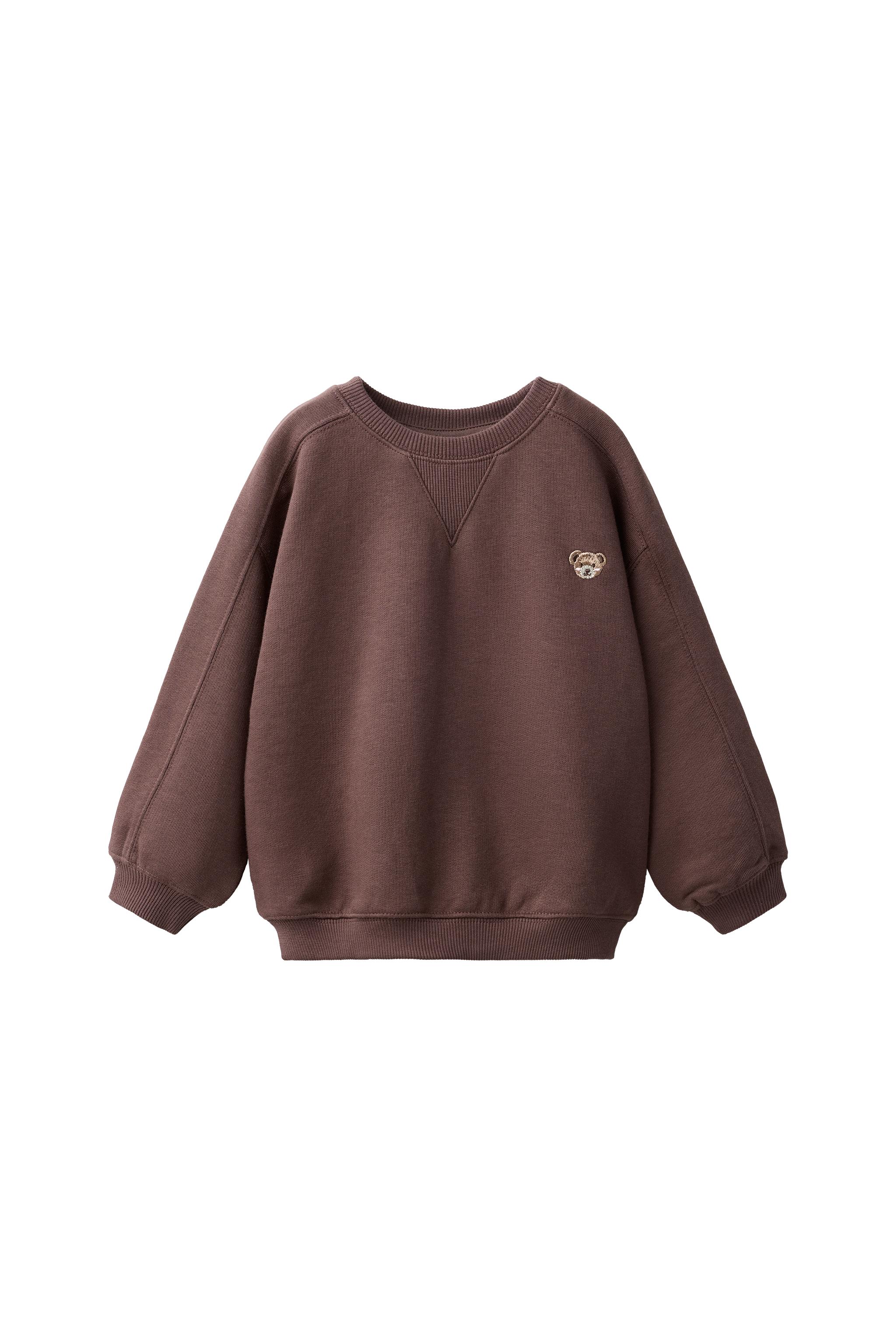 Свитшот с вышивкой медведя — ZARA
