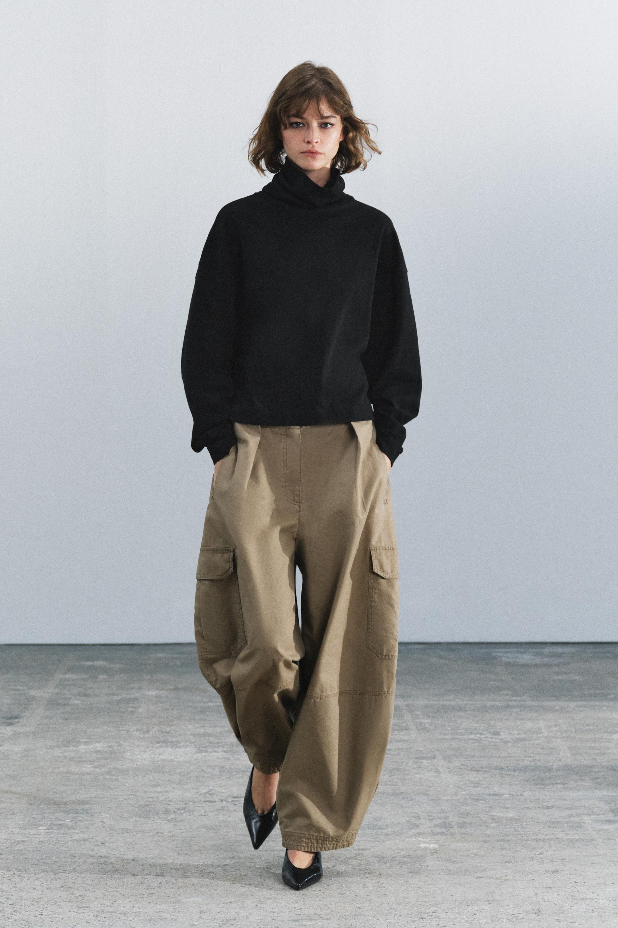 ФУТБОЛКА ИНТЕРЛОК С ВЫСОКИМ ВОРОТНИКОМ — ZARA