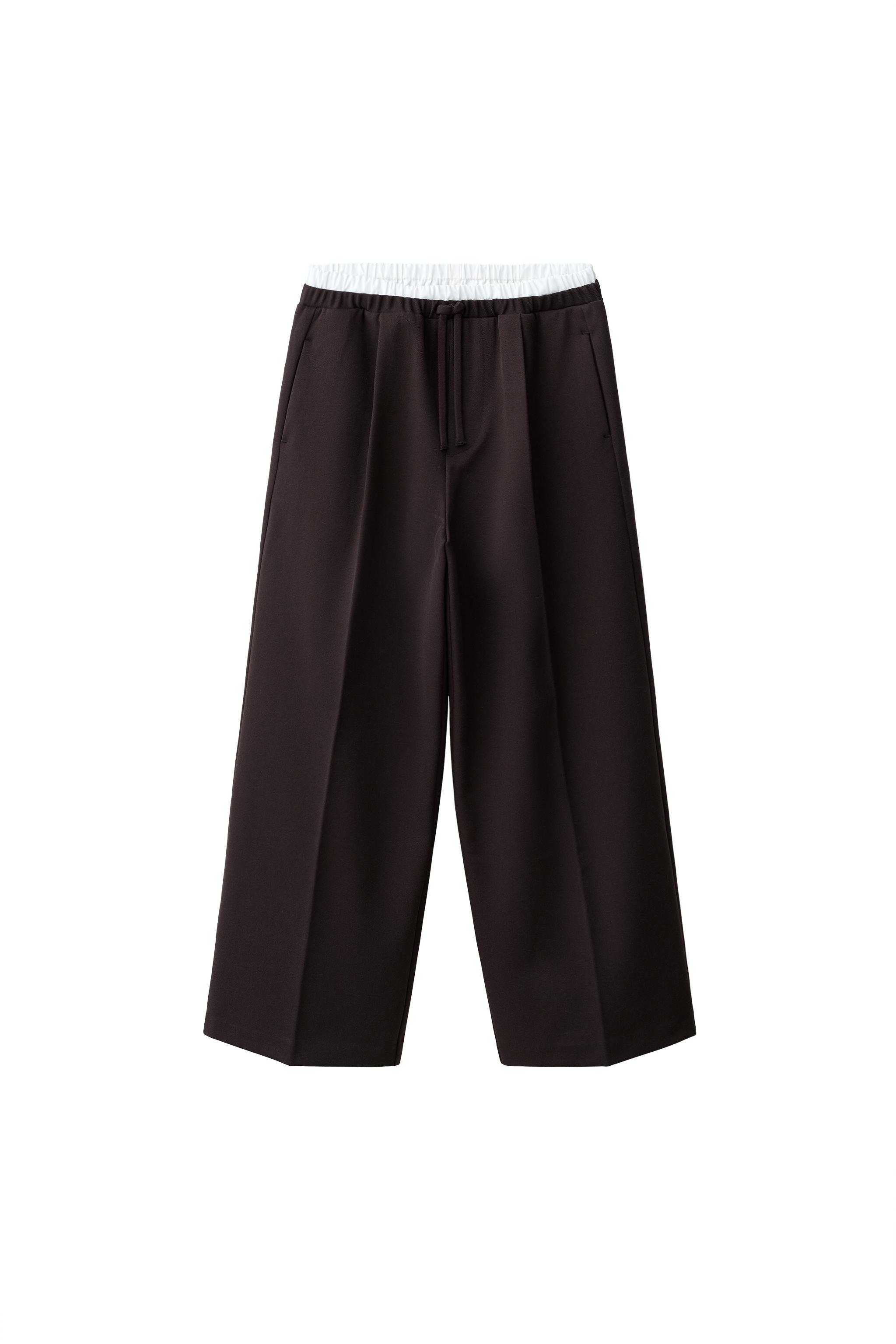 Брюки с широкими штанинами с двойным поясом — ZARA