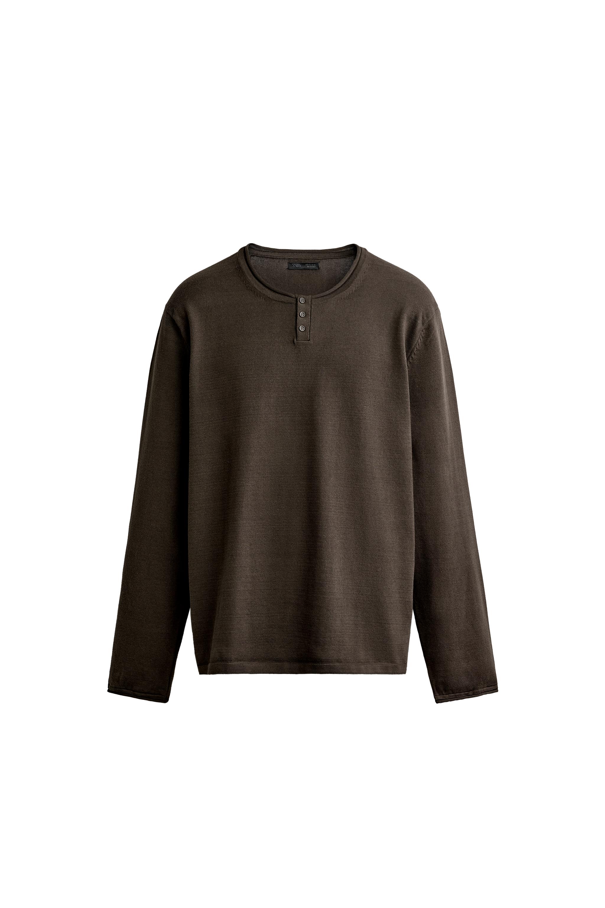 Хенли в полоску из трикотажа — ZARA
