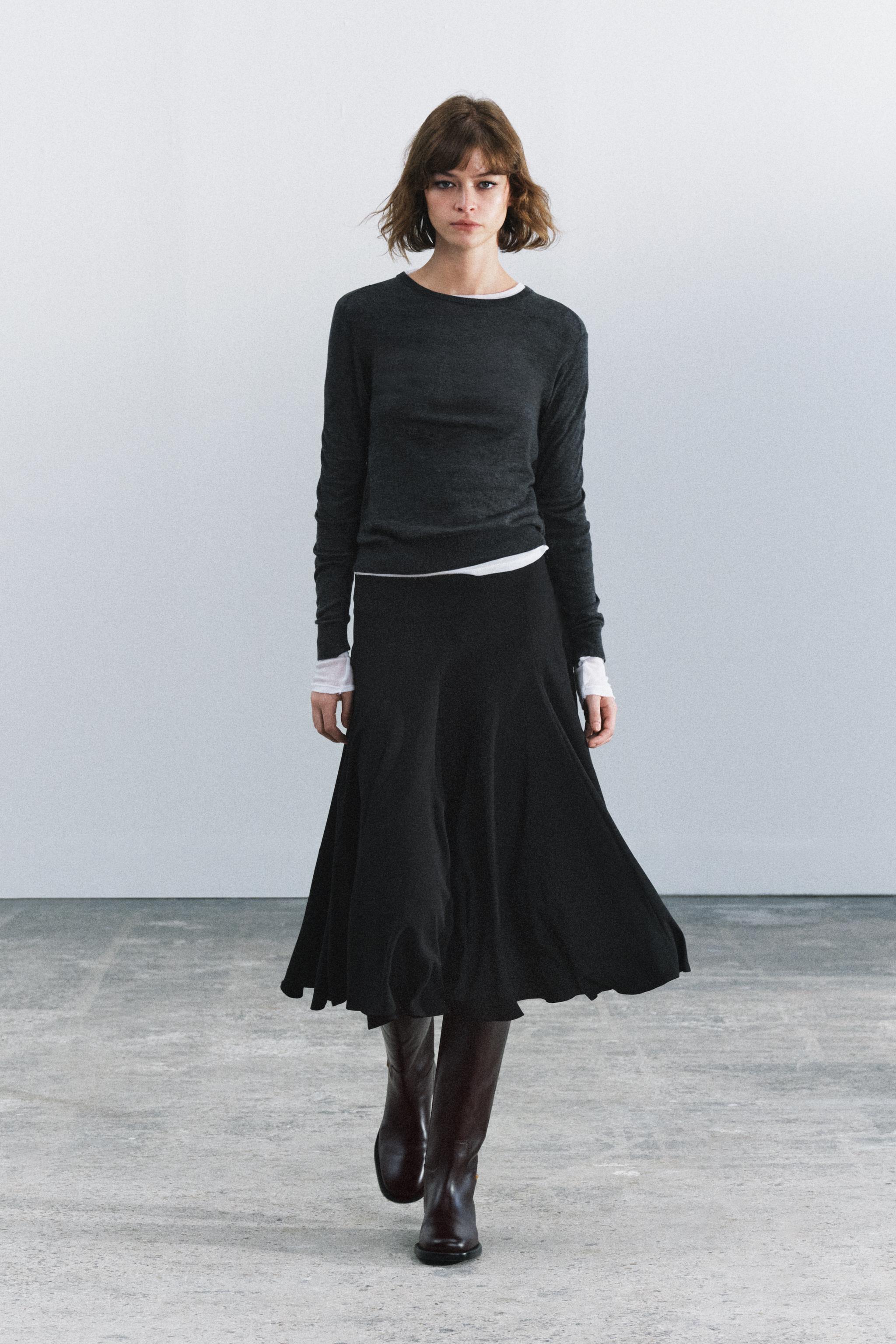 ОБЪЕМНАЯ ЮБКА МИДИ — ZW COLLECTION — ZARA