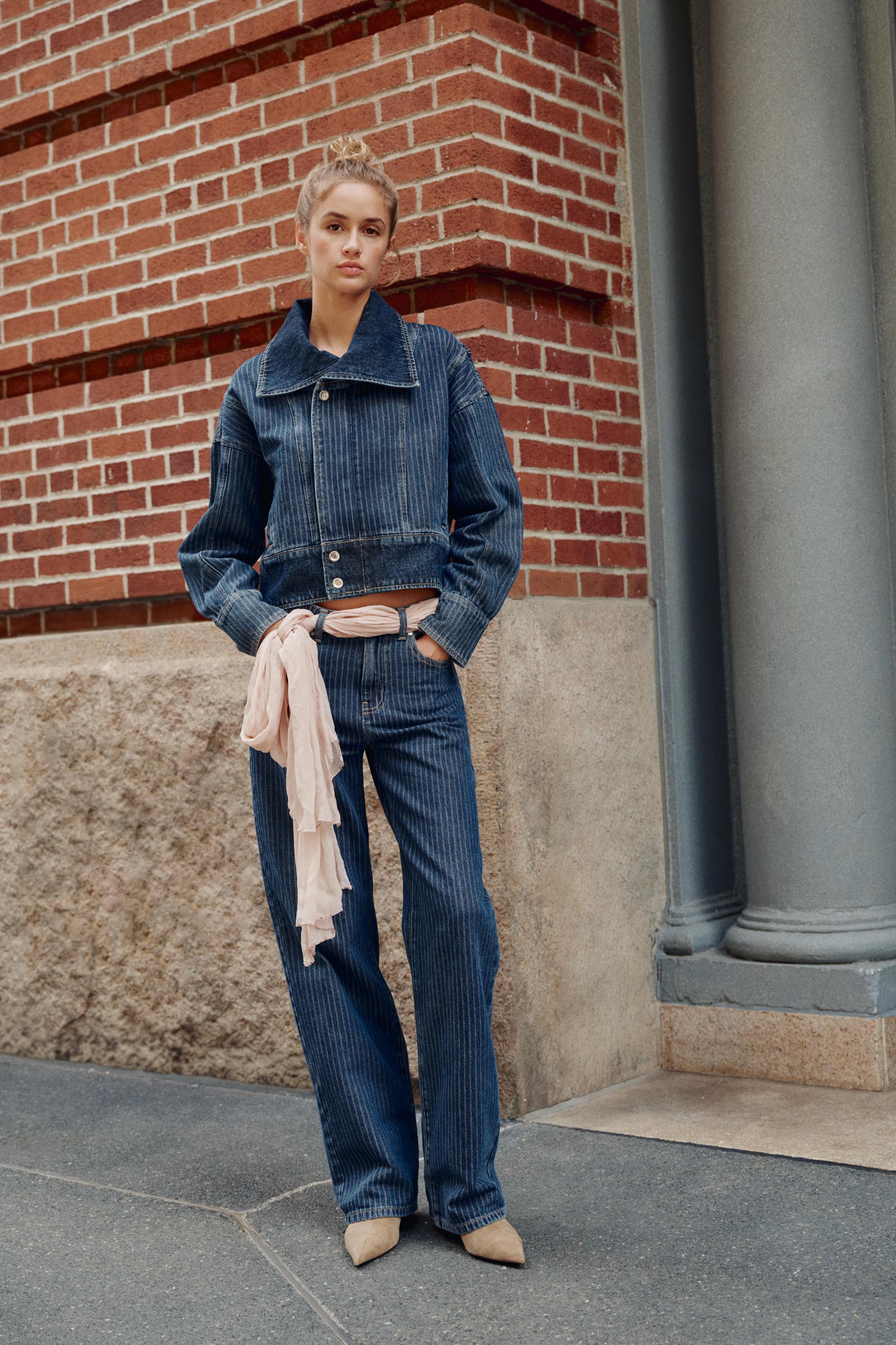 Джинсовая куртка Z1975 в полоску — ZARA