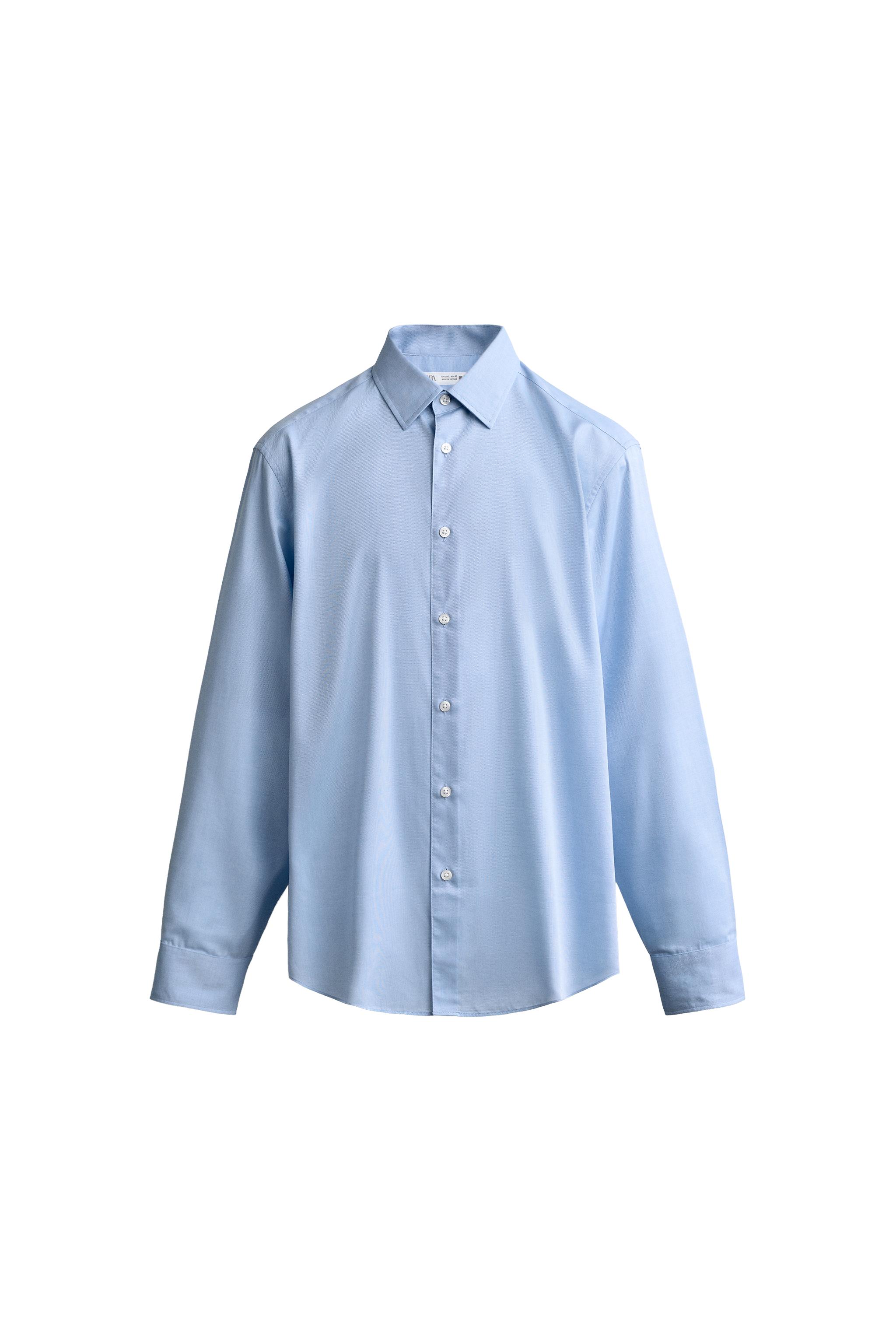 РУБАШКА ИЗ РЕЛЬЕФНОЙ ТКАНИ EASY CARE — ZARA