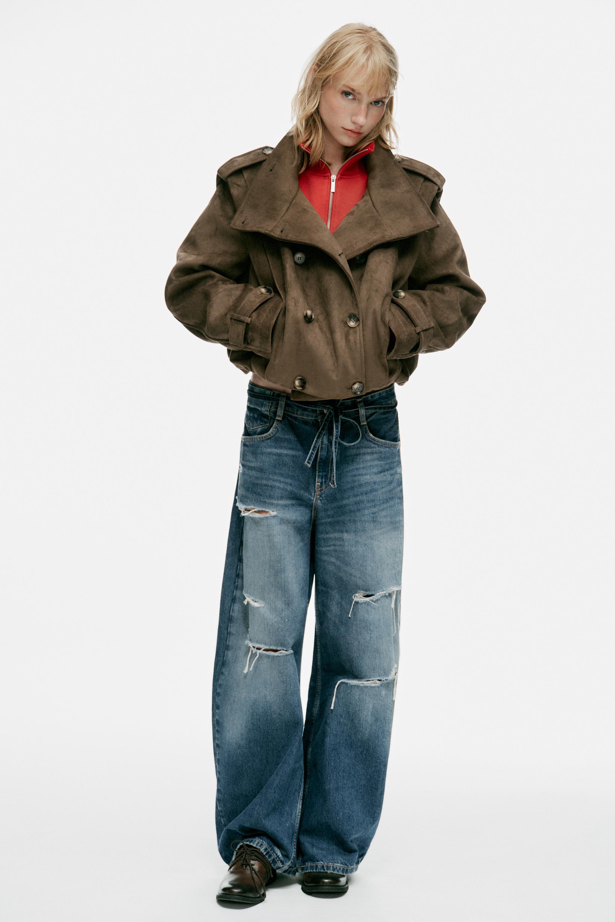 УКОРОЧЕННЫЙ ТРЕНЧ СО СКЛАДКАМИ — ZARA