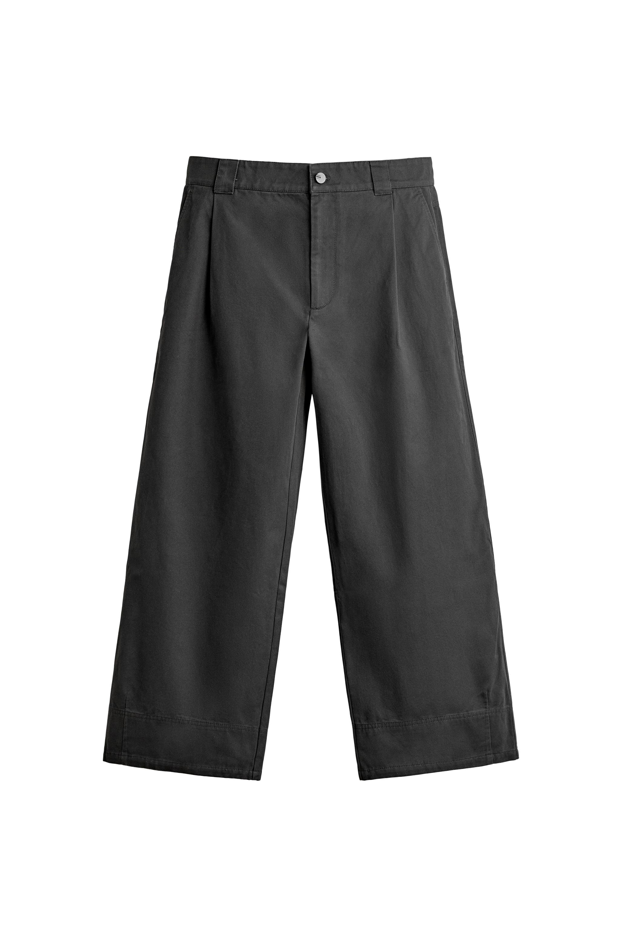 Брюки с широкими штанинами в складку — ZARA