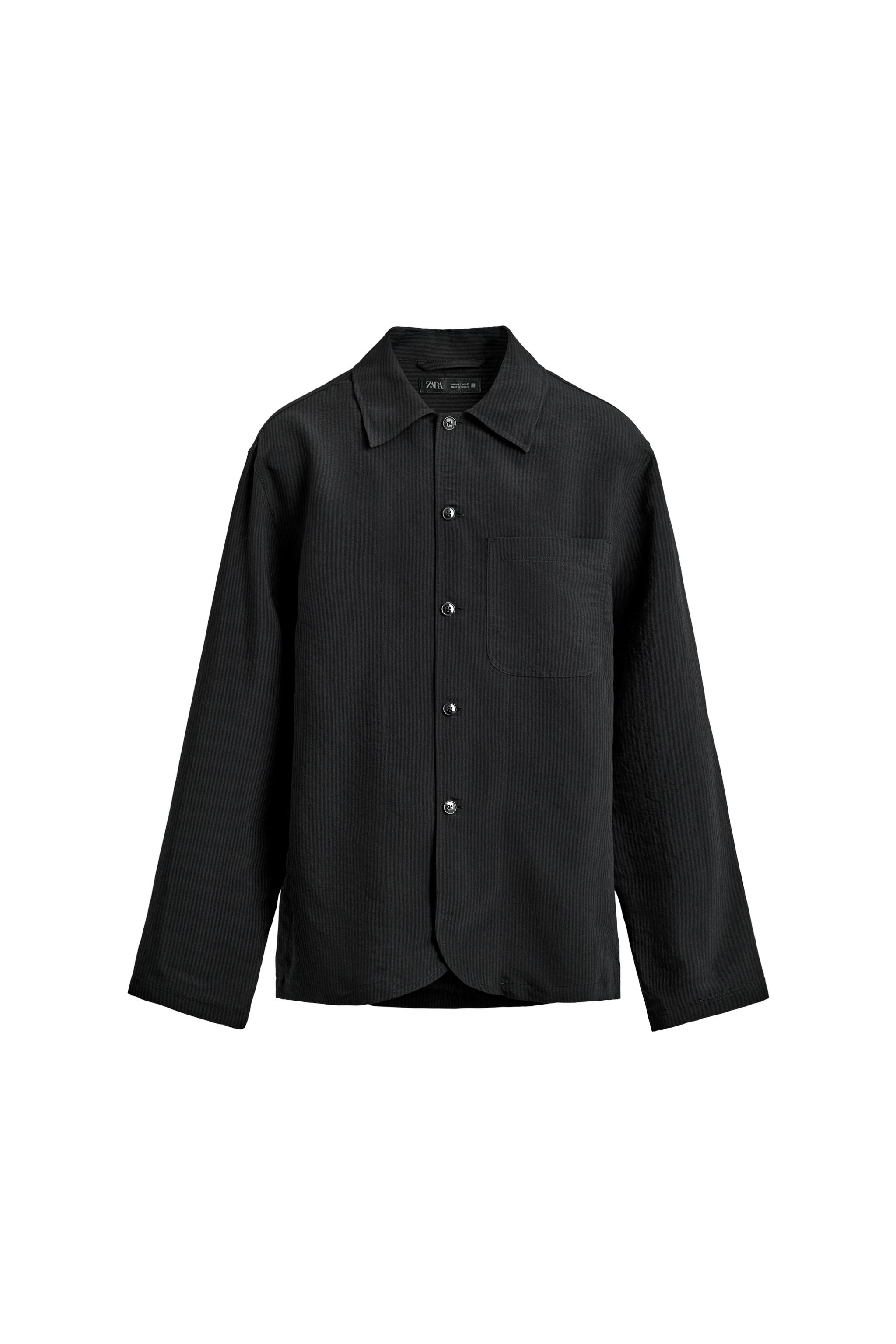 КУРТКА-РУБАШКА ИЗ ЖАККАРДА В ПОЛОСКУ — ZARA