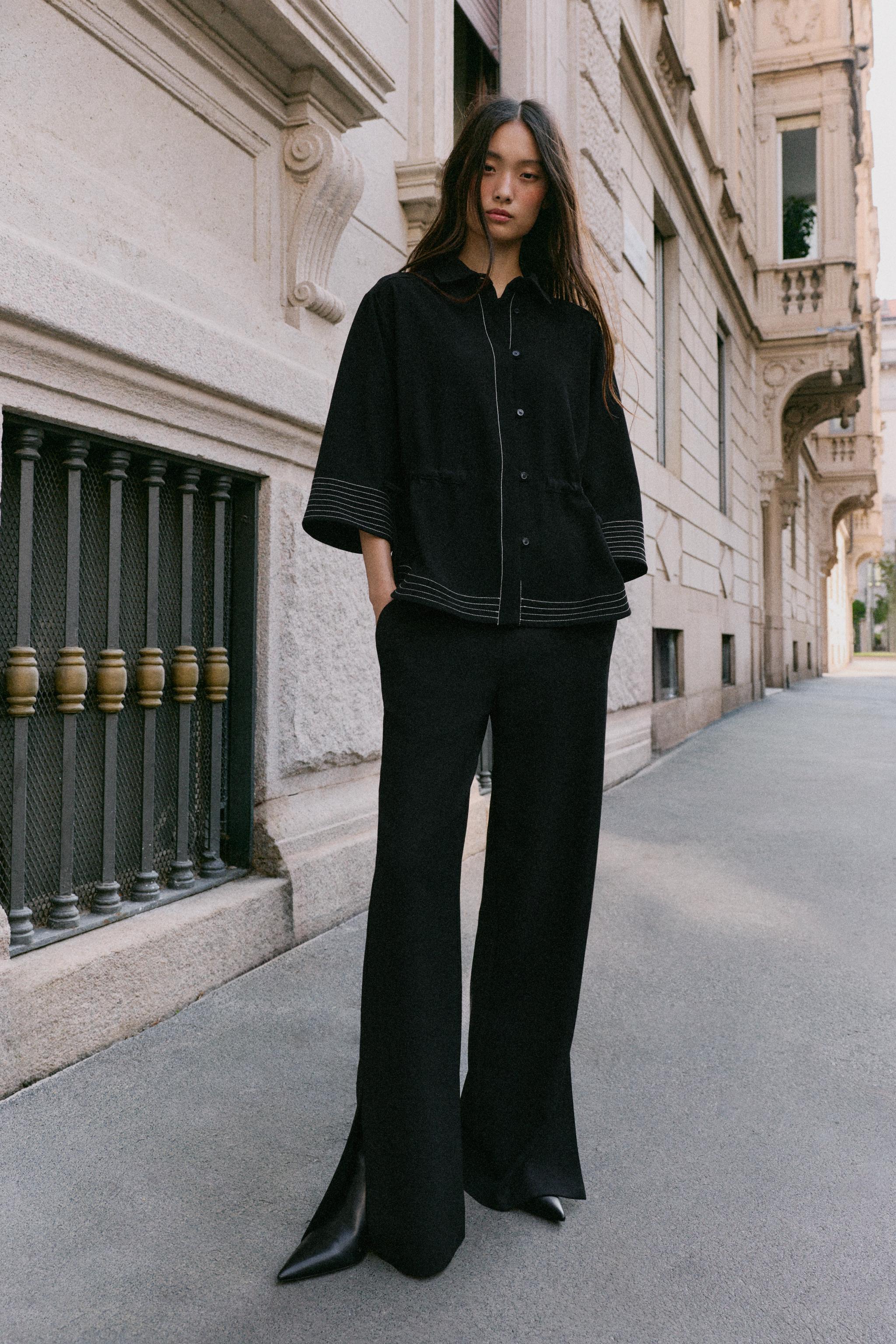 CONTRAST TOPSTITCHING SHIRT — ZARA