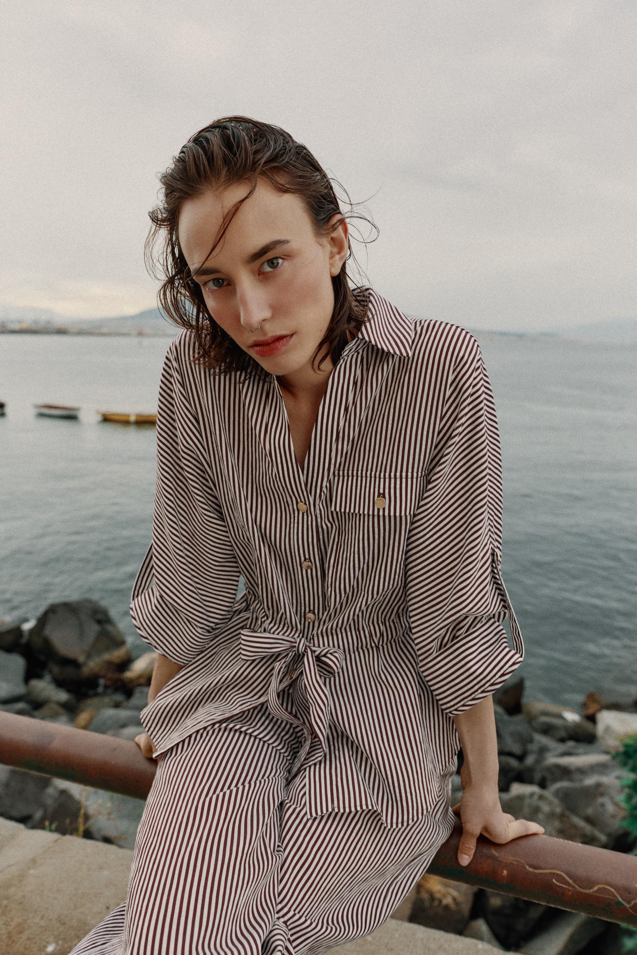 РУБАШКА САФАРИ В ПОЛОСКУ — ZARA
