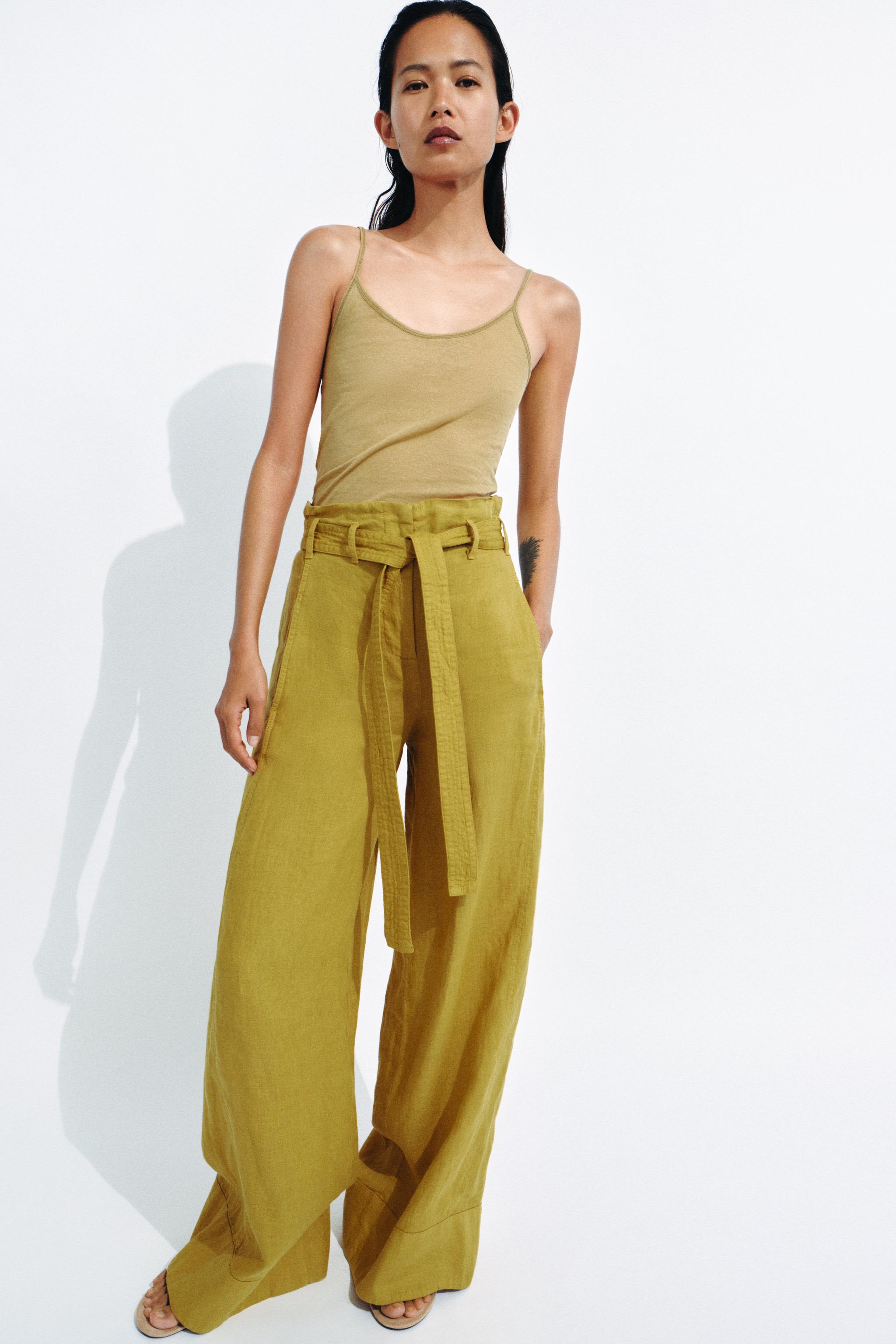 Брюки ZW COLLECTION из 100% льна — ZARA