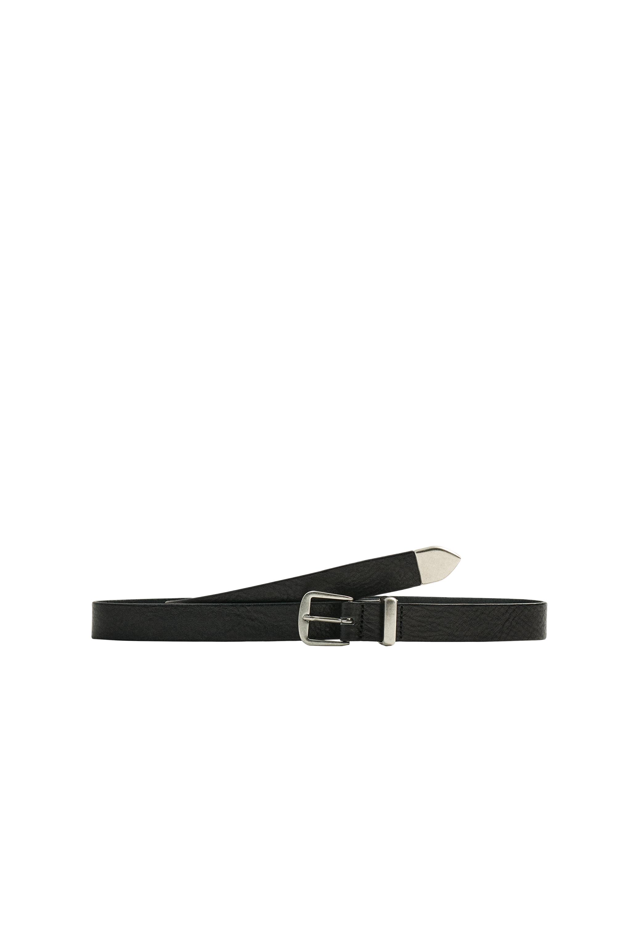 КОЖАНЫЙ РЕМЕНЬ С МЕТАЛЛИЧЕСКИМ НАКОНЕЧНИКОМ — ZARA