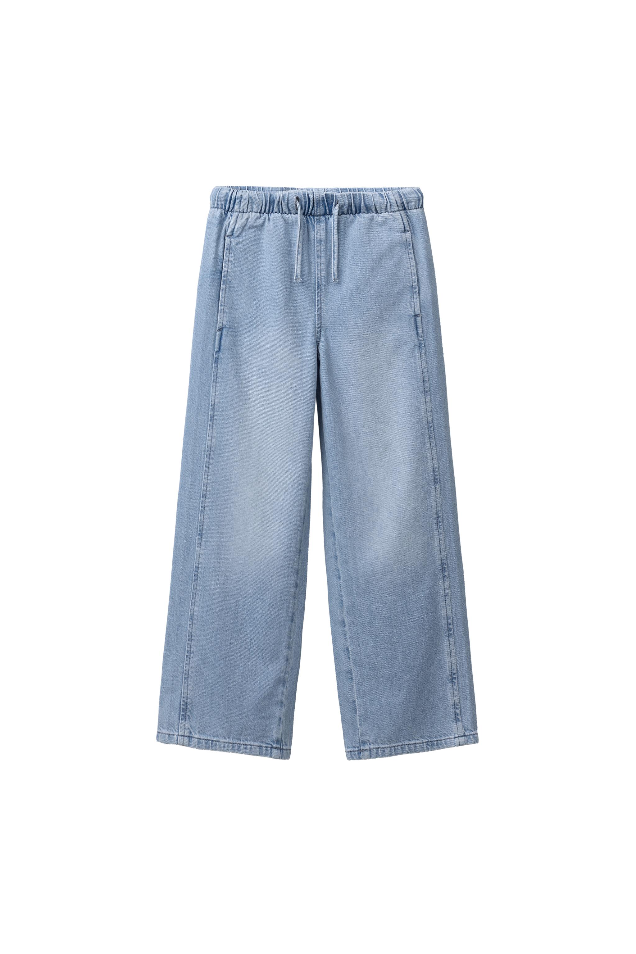 Джинсы с широкими штанинами с завязками — ZARA